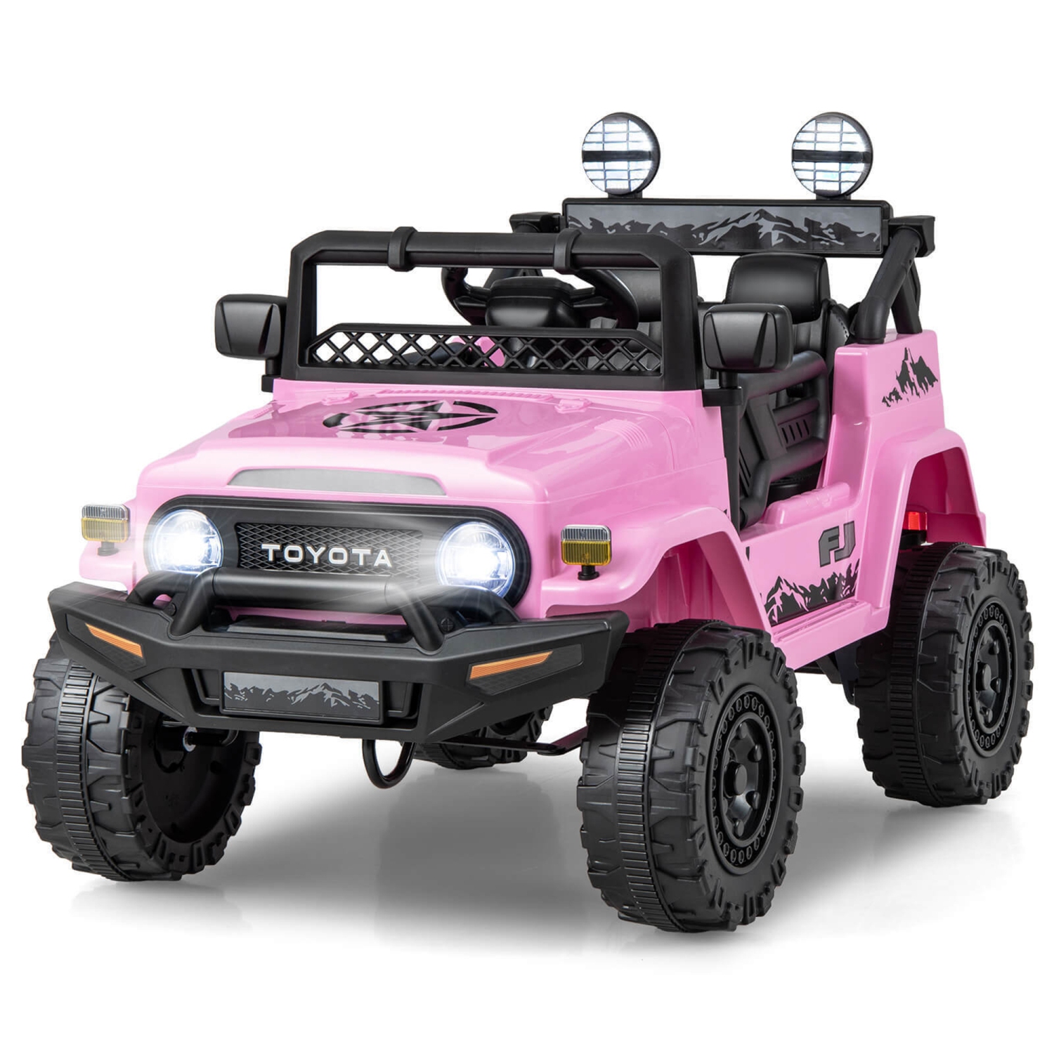 Gymax Licensed Toyota FJ Toddler Ride on Car 12V Battery Powered Kids Truck