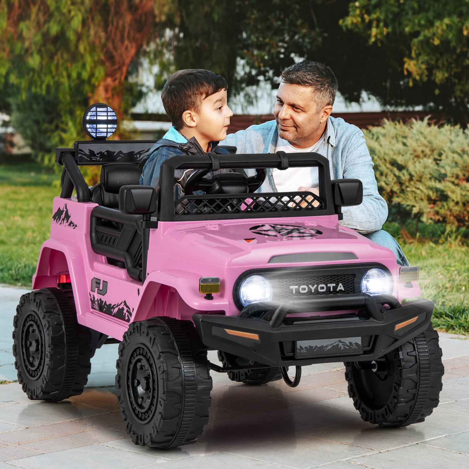 Gymax Licensed Toyota FJ Toddler Ride on Car 12V Battery Powered Kids Truck