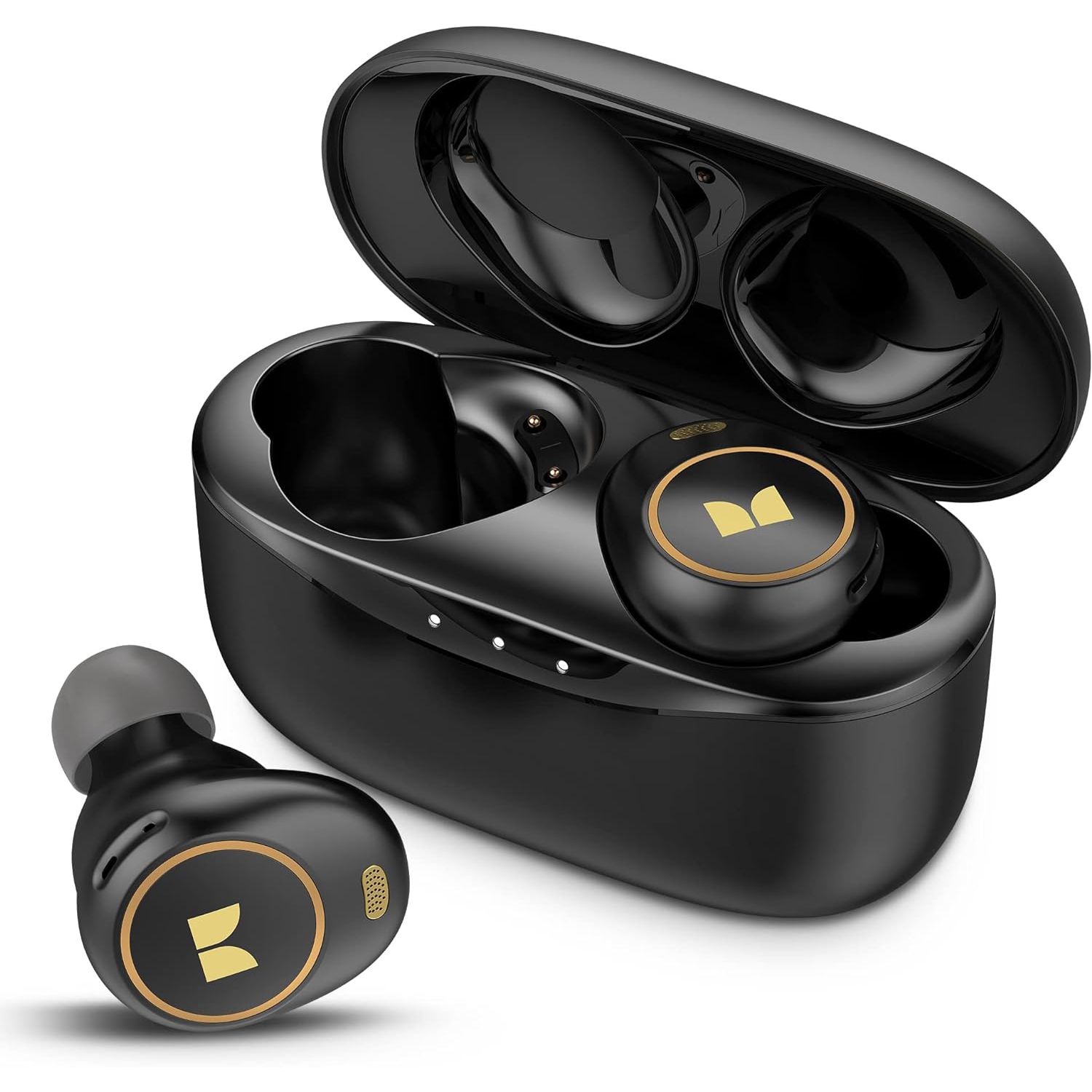 Monster Achieve 300 AirLinks Bluetooth Headphones Touch Control with Charging Case