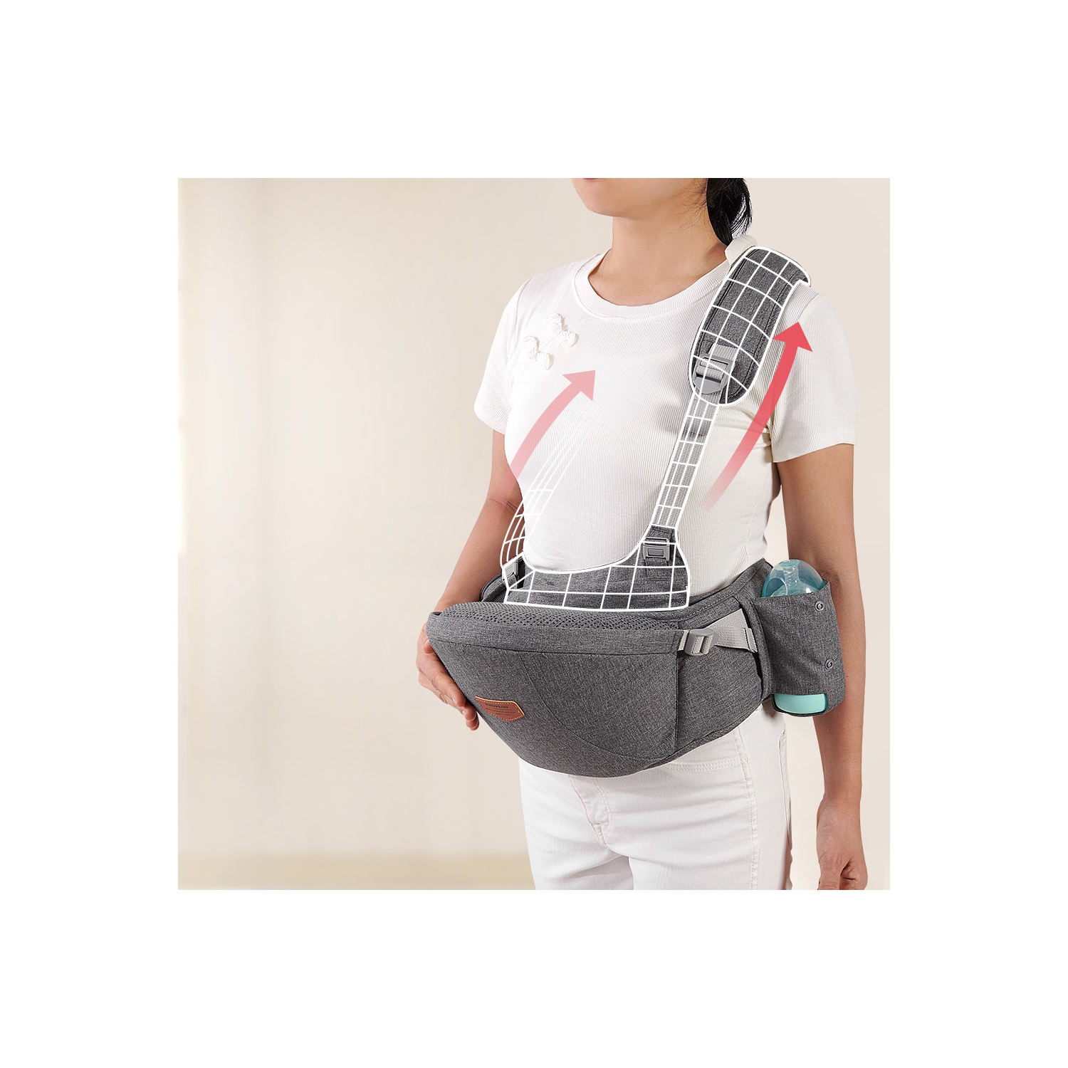 Porte-bébé à bandoulière Sunveno One, gris