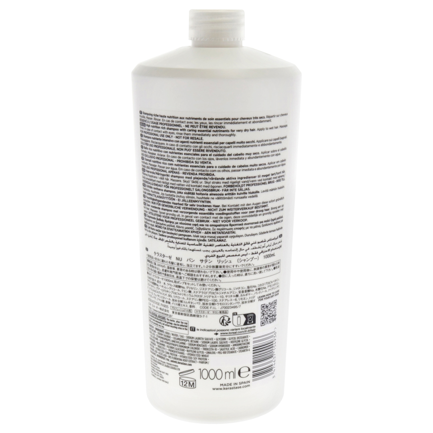 Shampooing fortifiant bain de satin Riche par Kerastase pour unisexe - 34 oz Shampoo