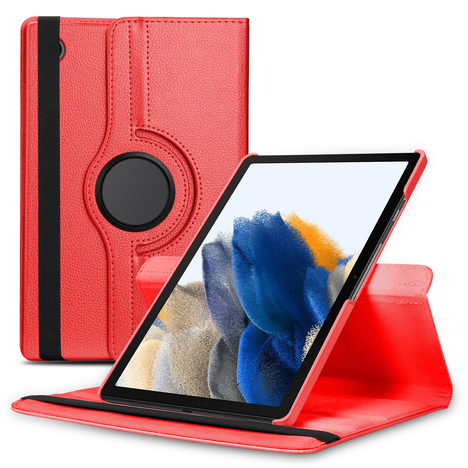 [CS] Rotating PU Leather Tablet Case Smart Cover for Samsung Tablet Tab A11+ Plus / A9+ Plus 11" SM-X210 / SM-X230, Red