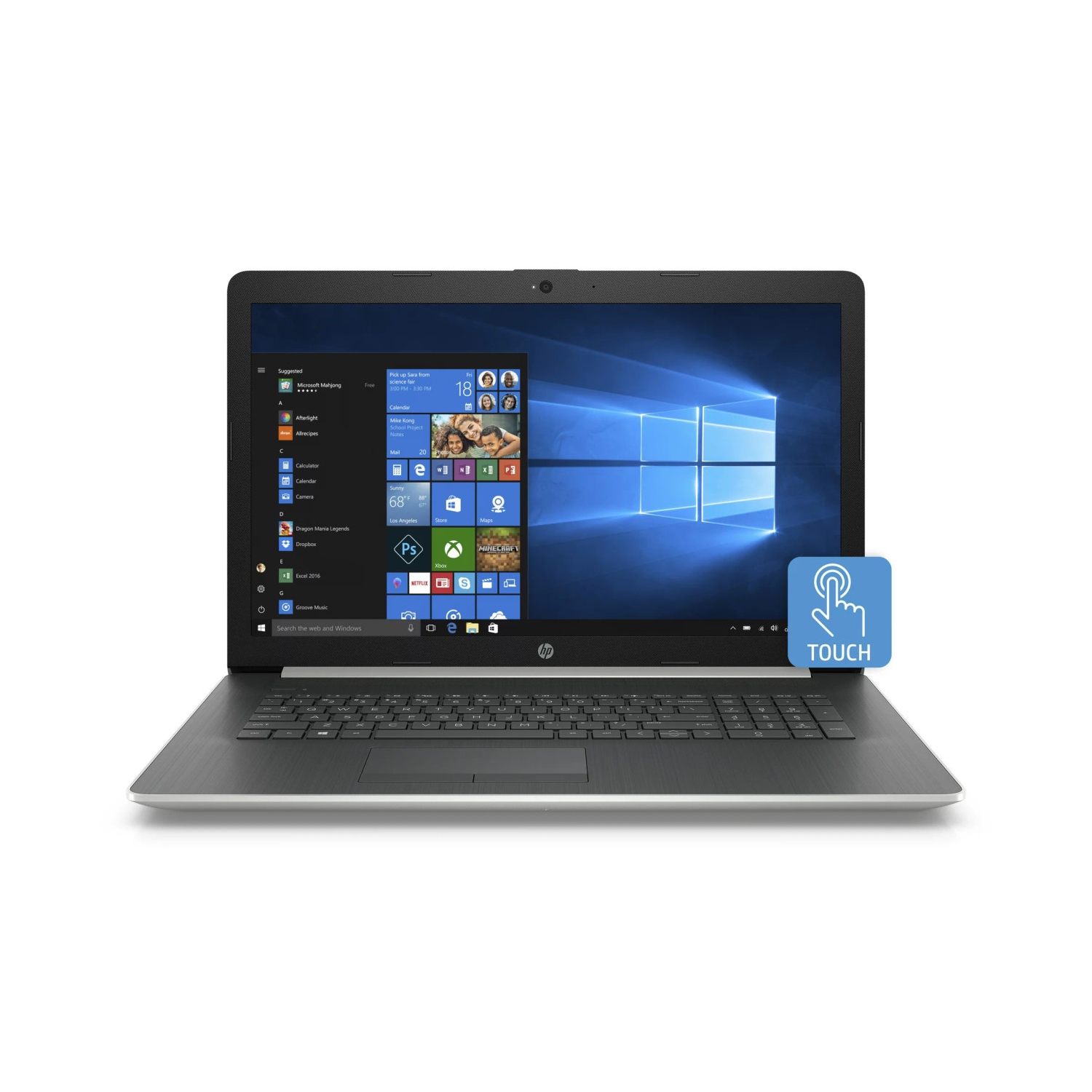 HP 17-BY0053CL, 17.3" HD+ Touchscreen Laptop, Core i5 8th Gen (1.6Ghz), 8Gb RAM, 512Gb SSD, Windows 10 (Refurbished Good)