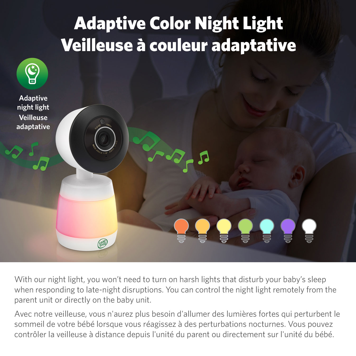 LeapFrog 5.5" Video Wi-Fi Baby Monitor w/ Colour Night Vision, Zoom/Pan/Tilt & 2-Way Audio