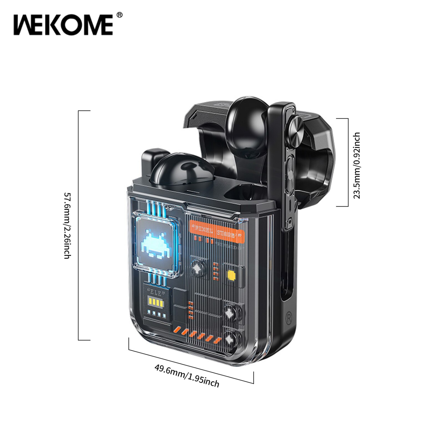 Écouteurs bouton sans fil de WEKOME - Noir VB04