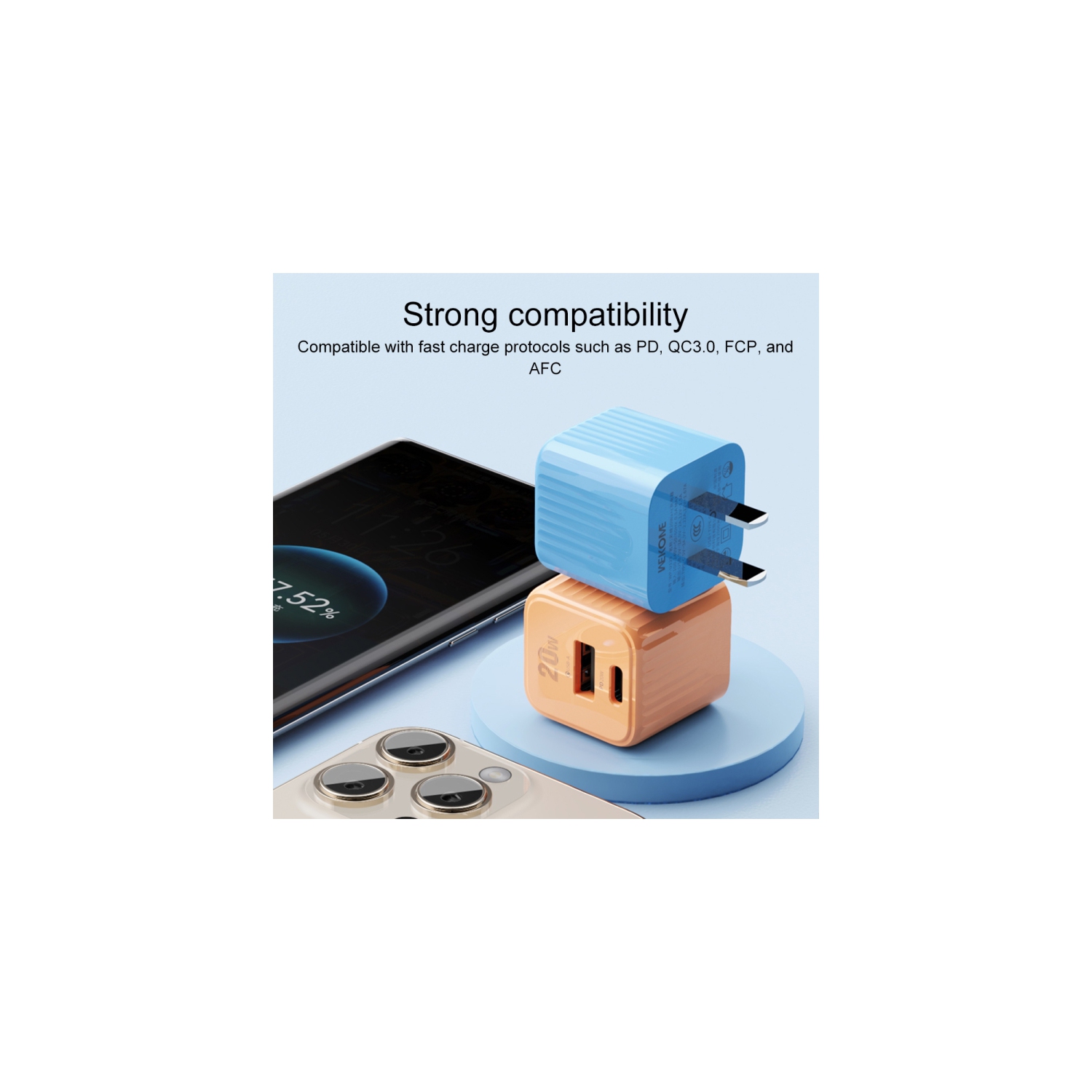 WEKOME Charger PD20W A+C+PD Cable