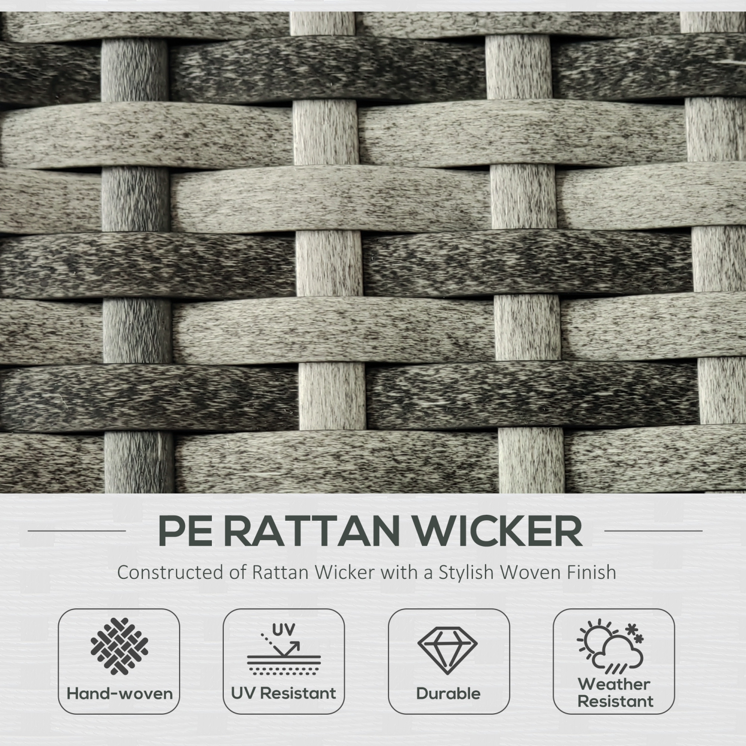 Outsunny 7 Piece Patio Furniture Set, PE Rattan Outdoor Conversation Set with Sectional Sofa, Glass Tabletop, Cushions and Pillows for Garden, Lawn,