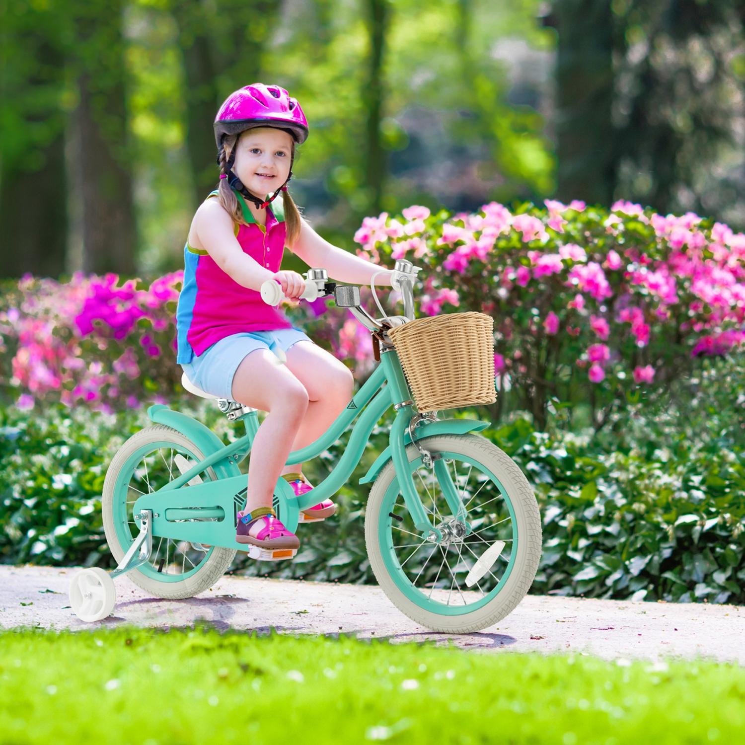 Gymax Retro Style Kids Bike Bicycle w/ Height Adjustable Handlebar & Seat Pink