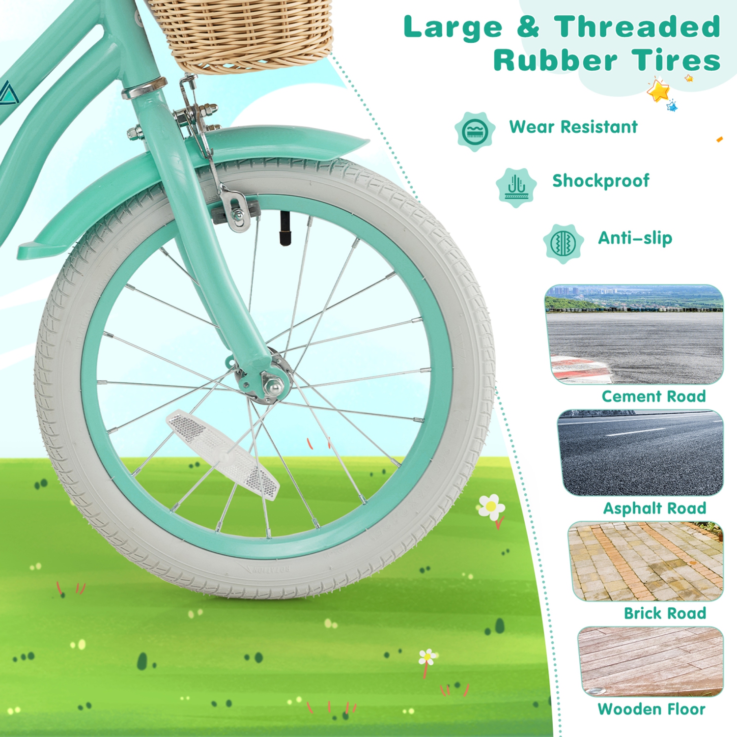 Gymax Retro Style Kids Bike Bicycle w/ Height Adjustable Handlebar & Seat Pink