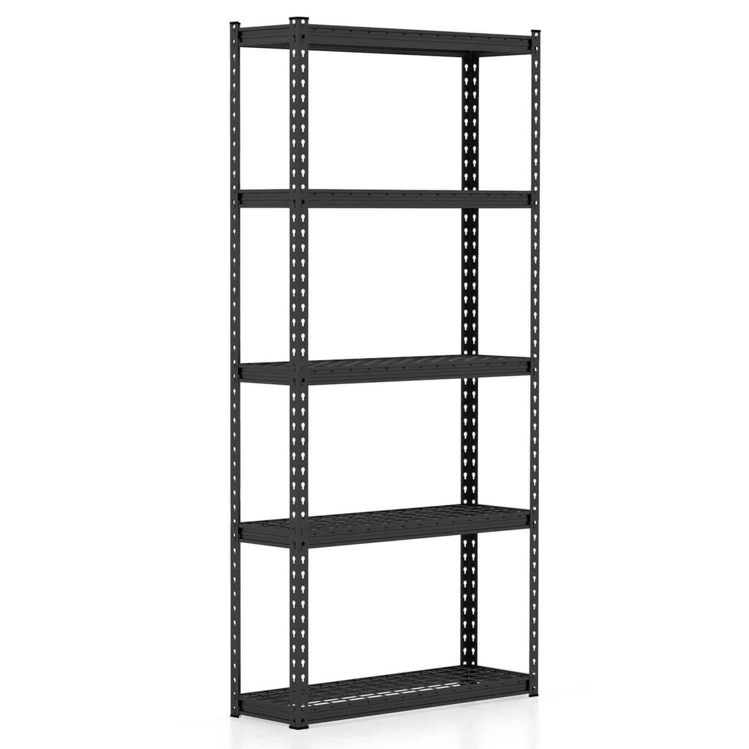 Gymax 5-Tier Heavy Duty Storage Shelf Storage Utility Rack Shelf w/Anti-tipping Device