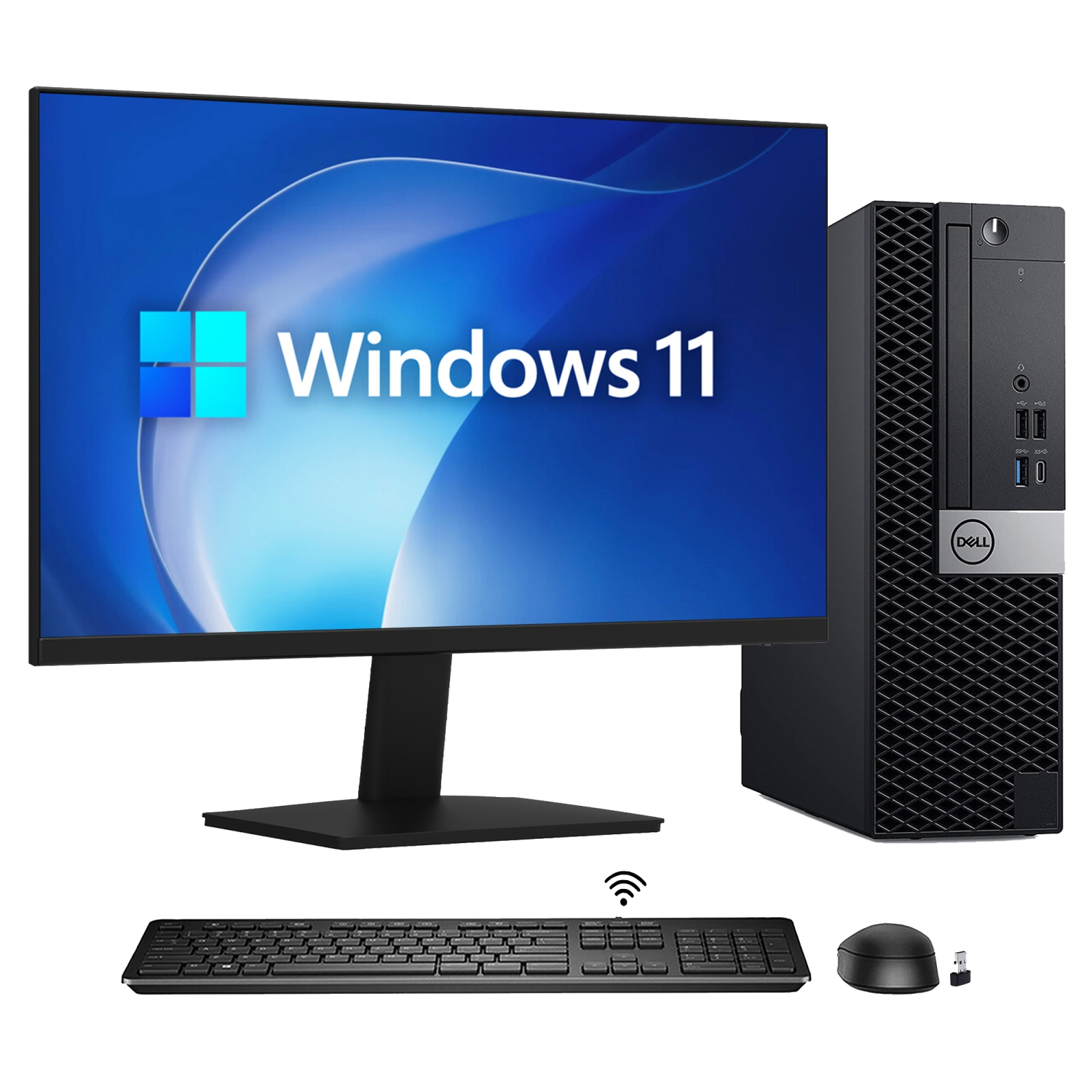 Refurbished - Dell OptiPlex 7060 SFF Business Desktop Computer PC, Intel Hexa-Core i5 upto 4.10 GHz, 32GB DDR4 RAM, 512GB NVMe SSD, Windows 11 Pro,