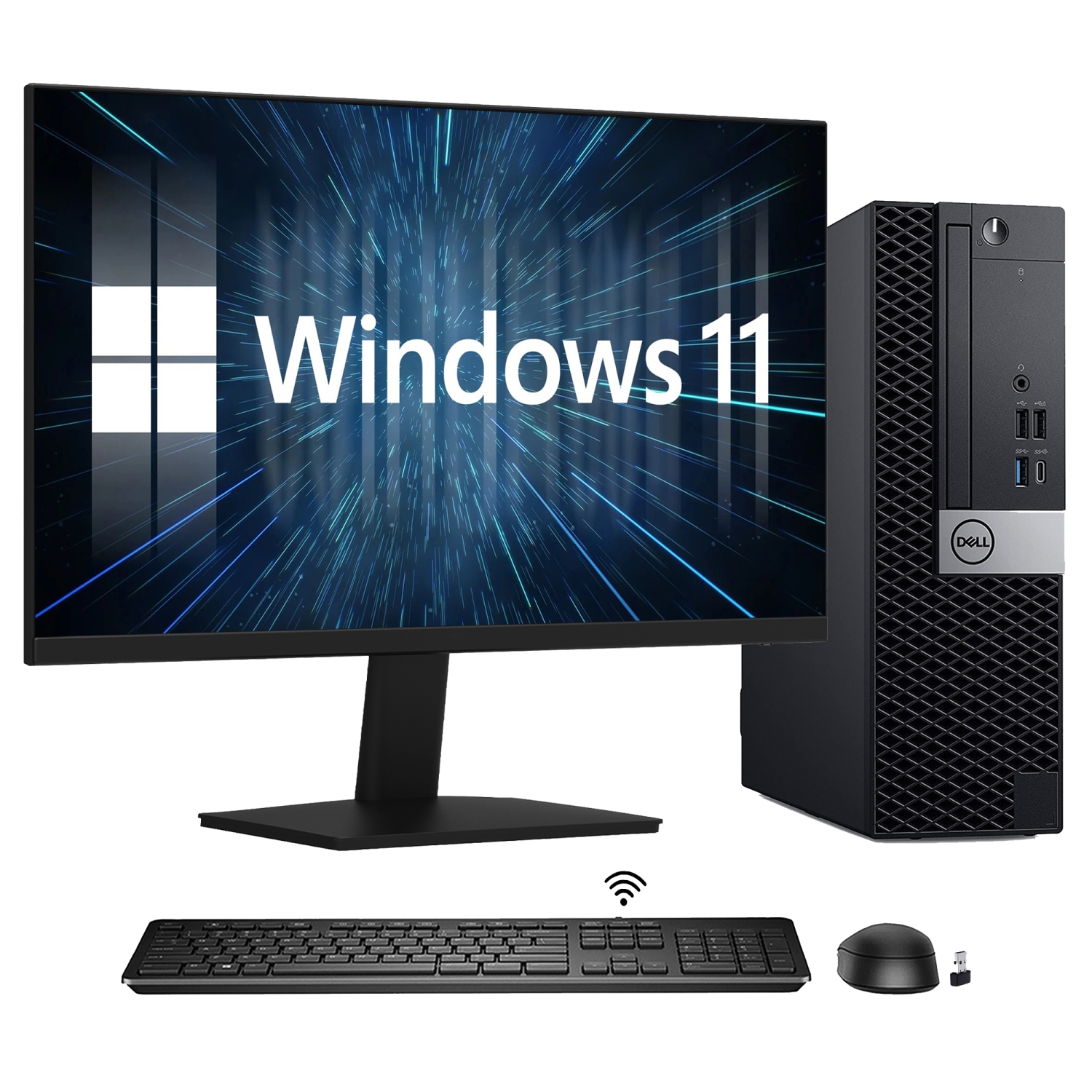 Refurbished - Dell OptiPlex 7060 SFF High-Performance Desktop Computer PC, Intel Hexa-Core i5 8th Gen, 16GB DDR4 RAM, New 1TB NVMe SSD, Windows 11