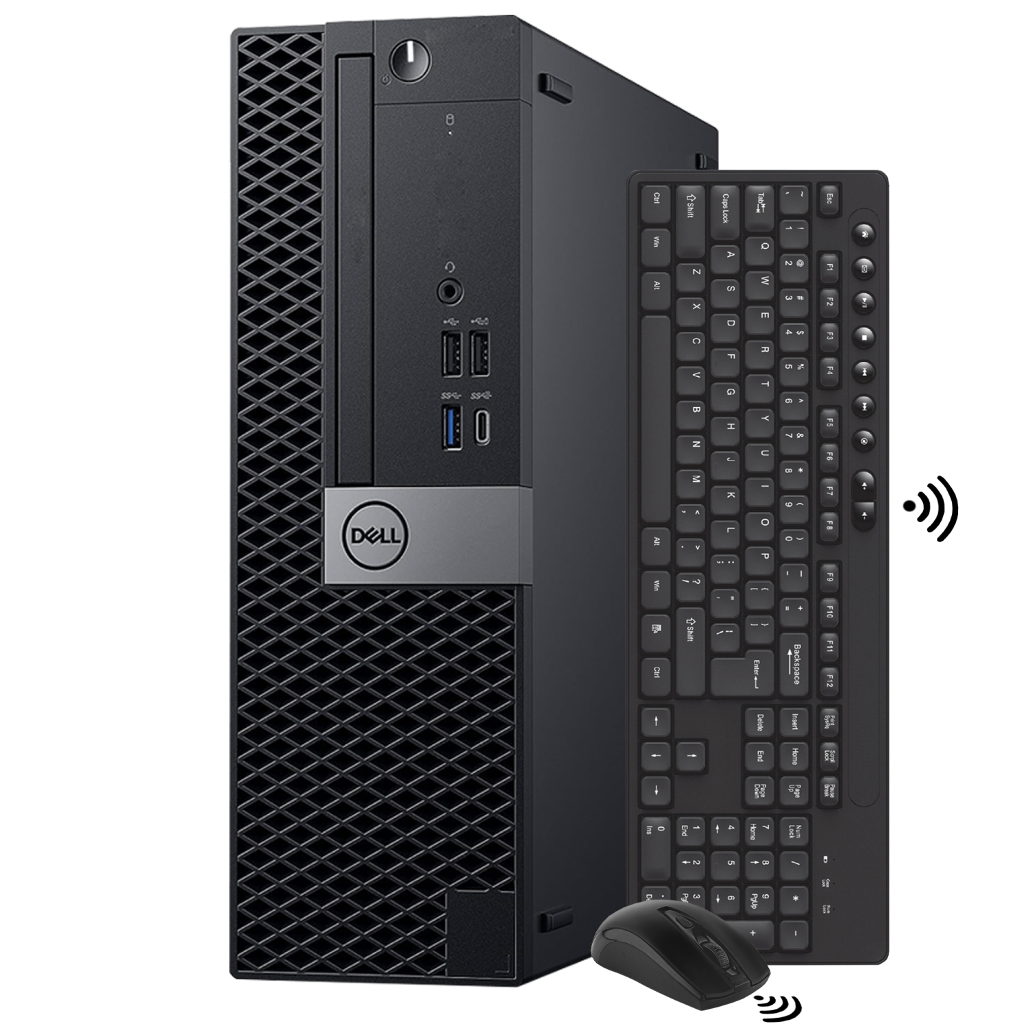 Refurbished - Desktop PC Dell OptiPlex 7060 SFF Computer - New 24 inch Monitor (Intel Hexa-Core i5 up to 4.10GHz/ 16GB DDR4 RAM/ 2000GB NVMe SSD/