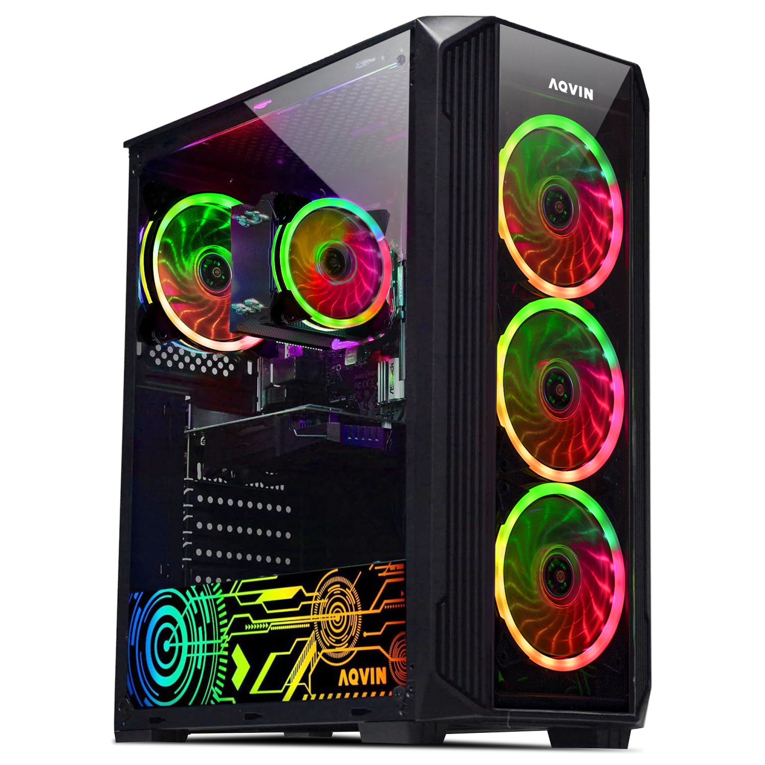 Prebuilt AQVIN ZForce Gaming PC Desktop Computer ~ Intel Hexa-Core i7 ~ GeForce RTX 3080 10GB GDDR6 GPU ~ 32GB DDR4 RAM ~ 2TB SSD ~ Windows 11 Pro ~ Gaming Keyboard Mouse ~ WIFI