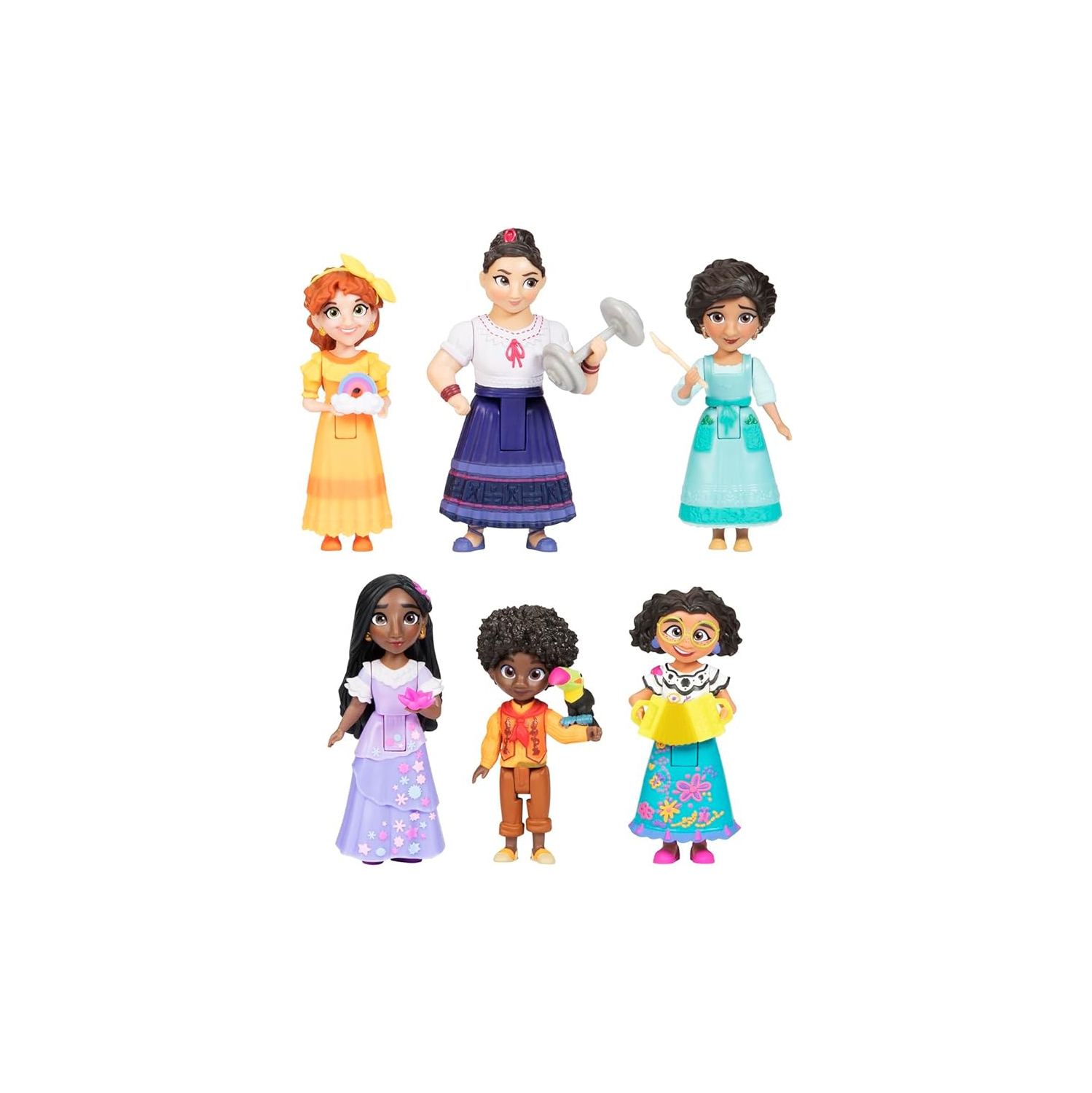 Disney Encanto Doll Figures, The Madrigal Family 6-Pack Set Each with an Accessory - Great to Play with The Casa Madrigal
