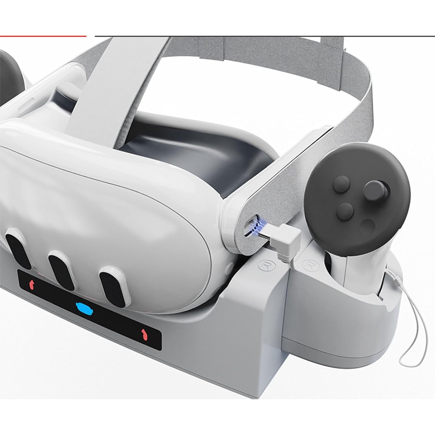 Station de chargement compatible avec le casque de réalité virtuelle Oculus/Meta Quest 3 et la manette Chargeur rapide base de chargement mural pour