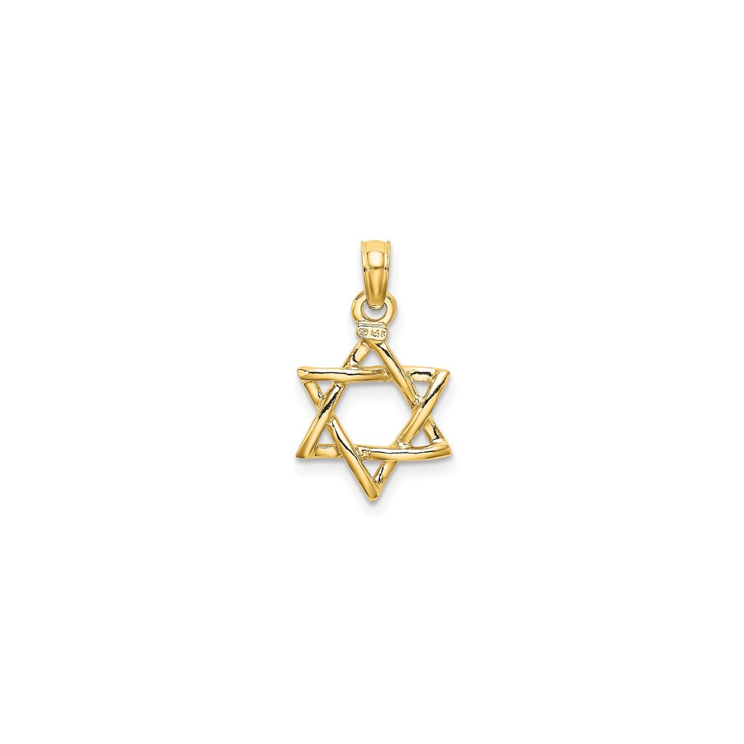 Star Of David Pendant in 14K Yellow Gold