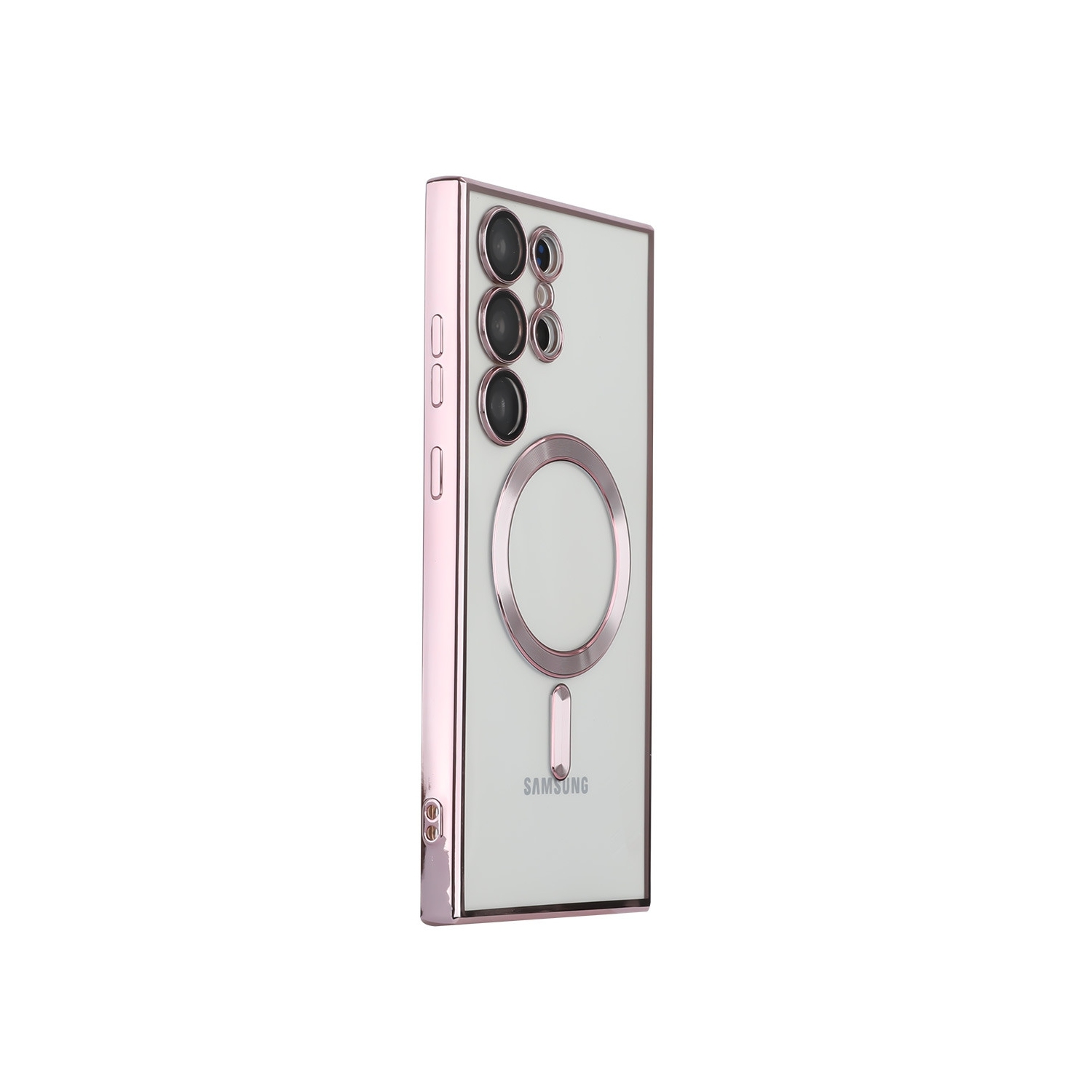 [CSmart] Étui de chargement magnétique hybride sans fil avec MagSafe pour Samsung Galaxy S24 Ultra, rose doré