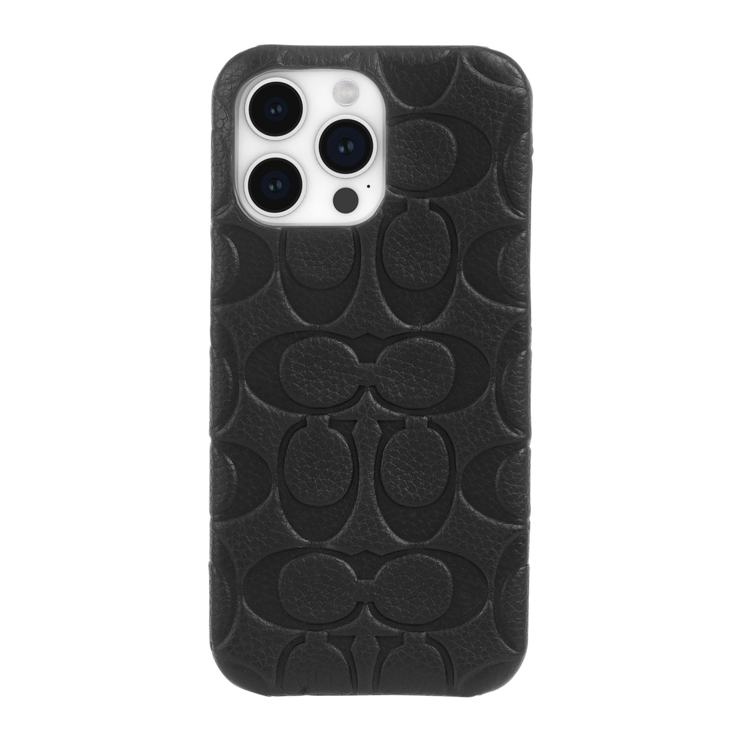 Coach iPhone 15 Pro Max Plastic Fitted Hard Shell Case – Black Emboss