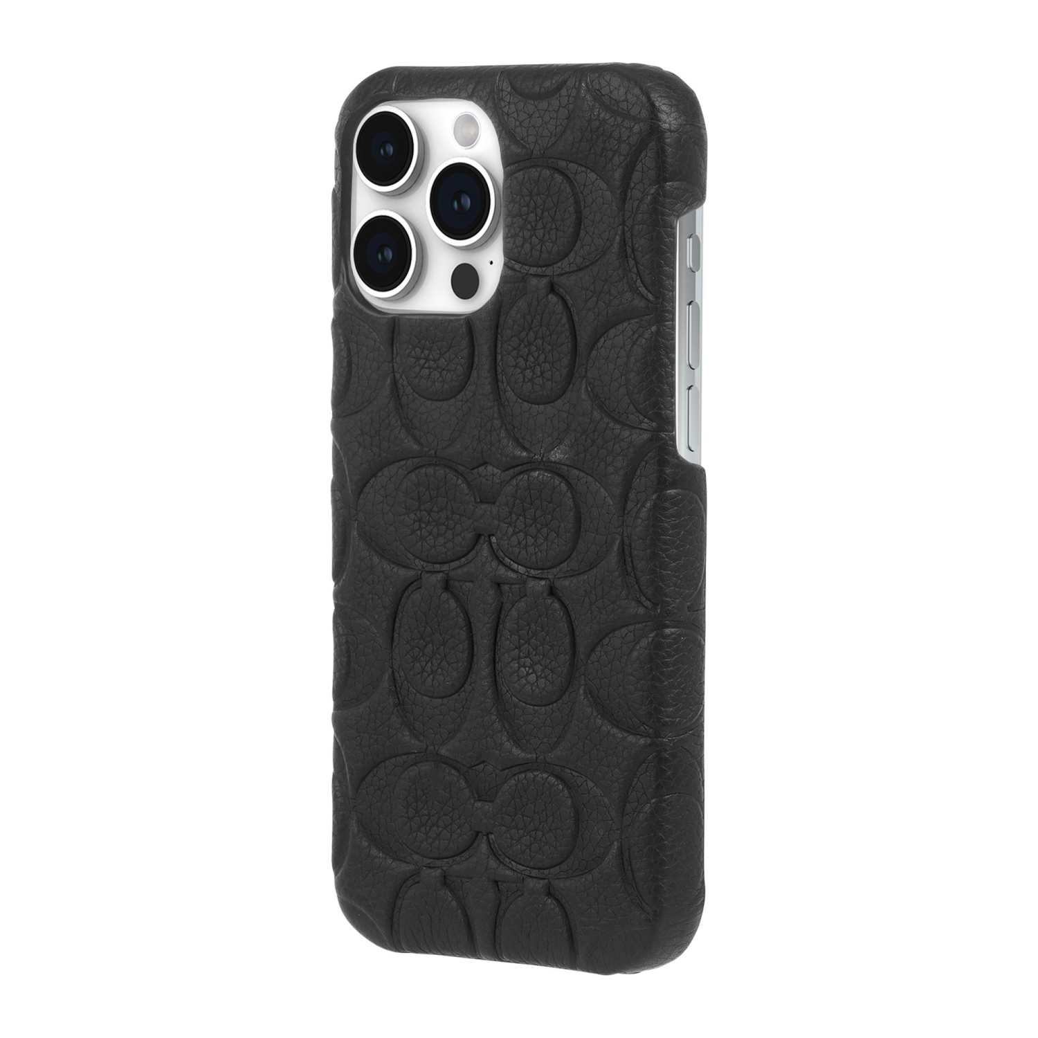 Coach iPhone 15 Pro Max Plastic Fitted Hard Shell Case – Black Emboss