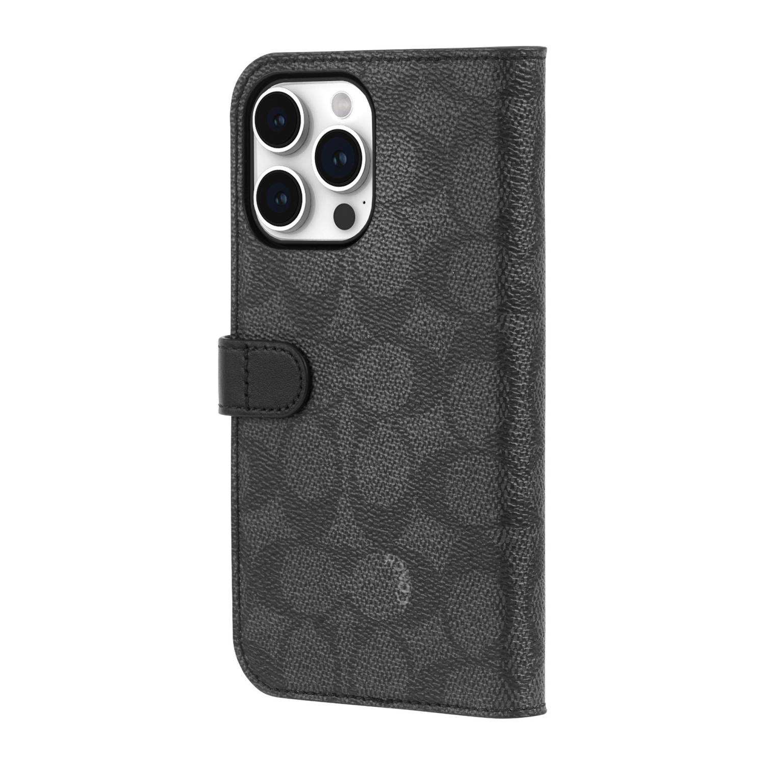 Coach iPhone 15 Pro Max Plastic Fitted Folio Case – Charcoal