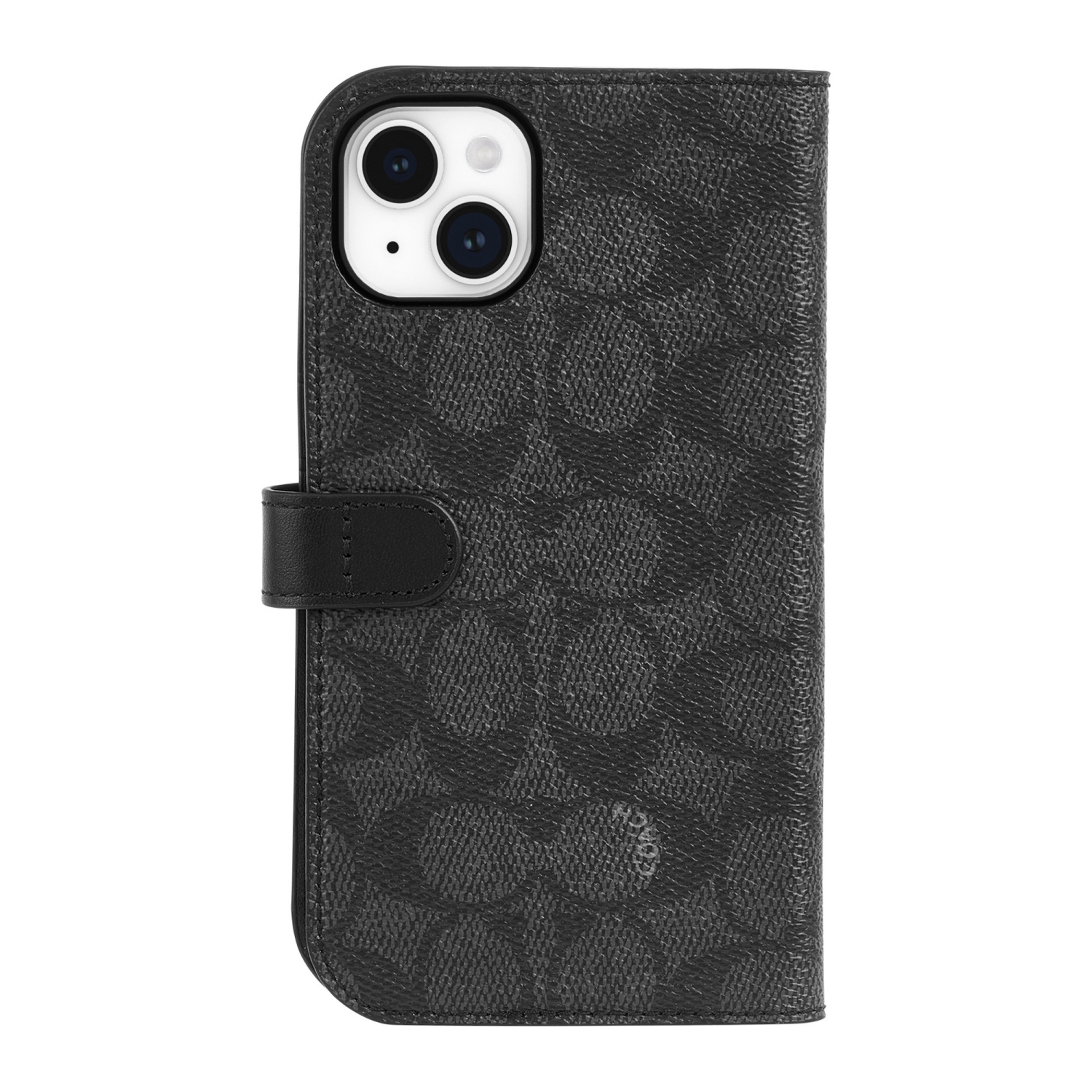 Coach iPhone 15 Plus Plastic Fitted Folio Case – Charcoal