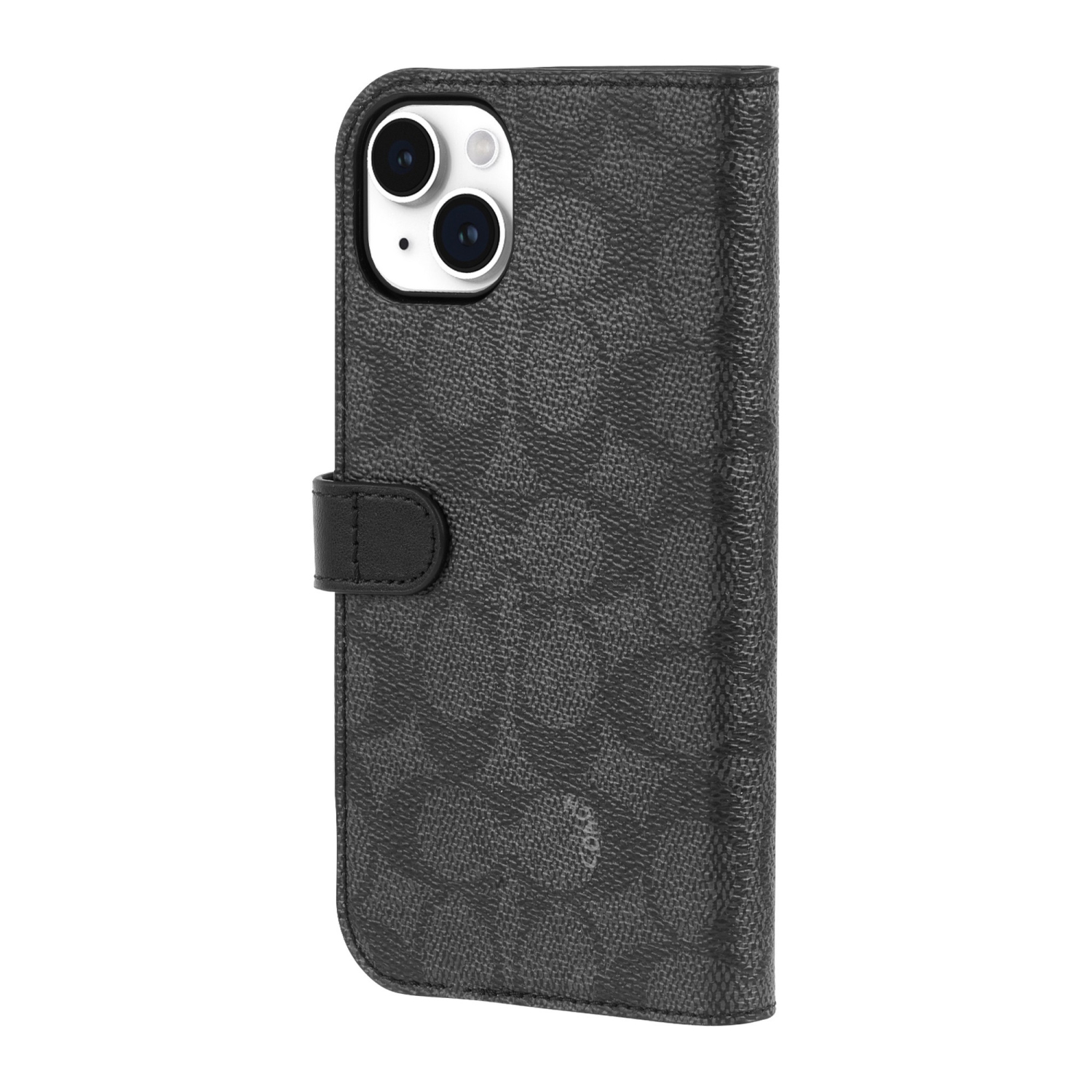Coach iPhone 15 Plus Plastic Fitted Folio Case – Charcoal
