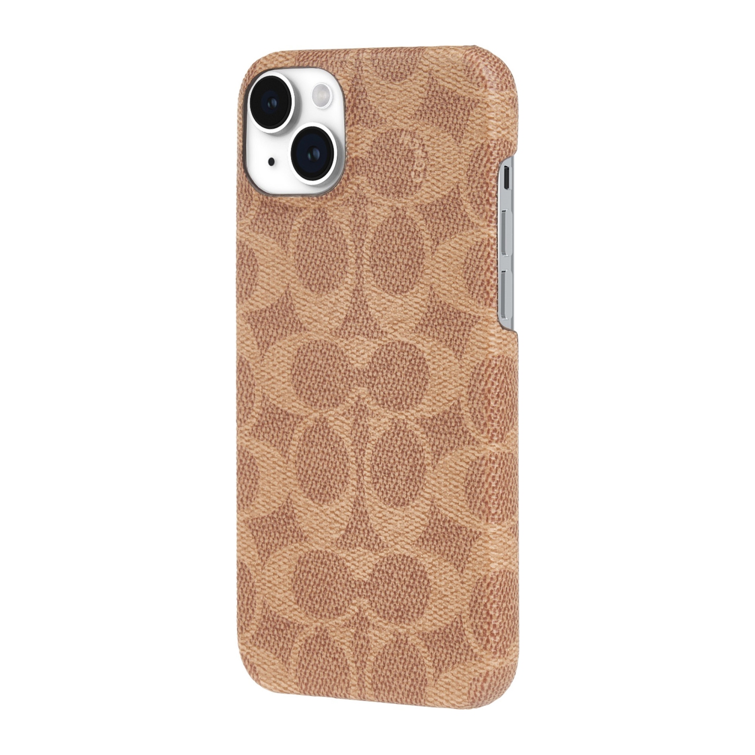 Coach iPhone: 15, 14, 13 Plastic Fitted Hard Shell Case – Tan