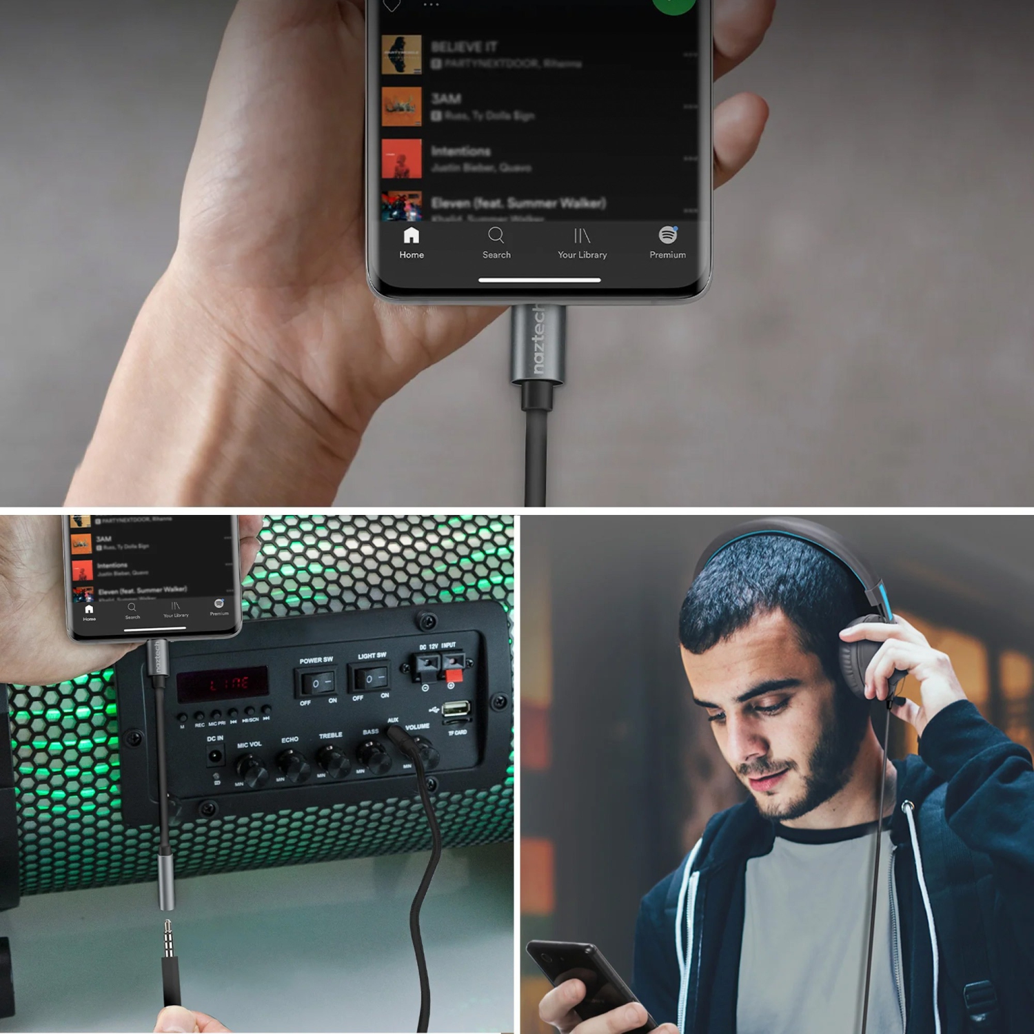 Naztech USB-C to 3.5mm Audio Adapter
