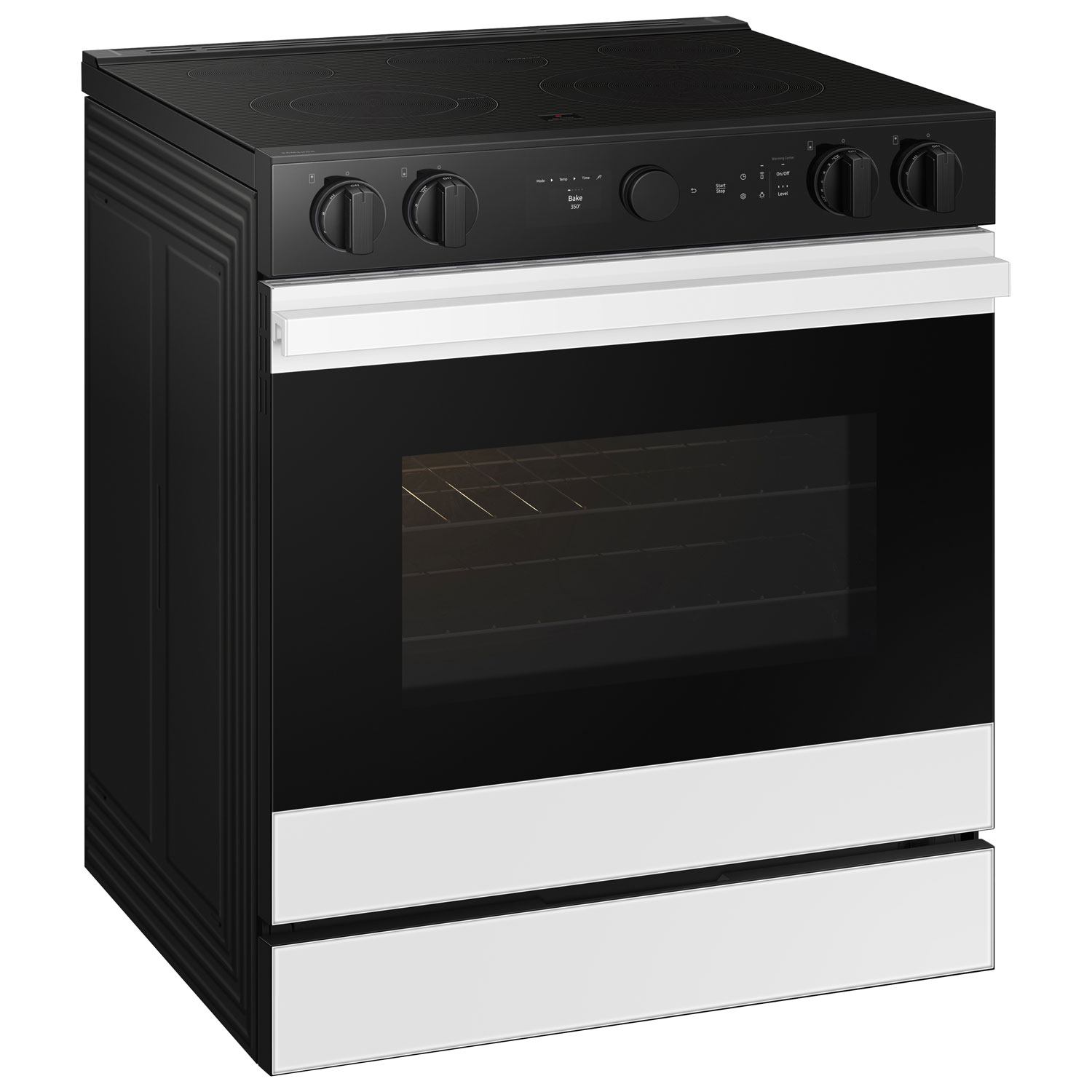 Samsung 30" 6.3 Cu. Ft. True Convection 5-Element Slide-In Electric Range - White Glass