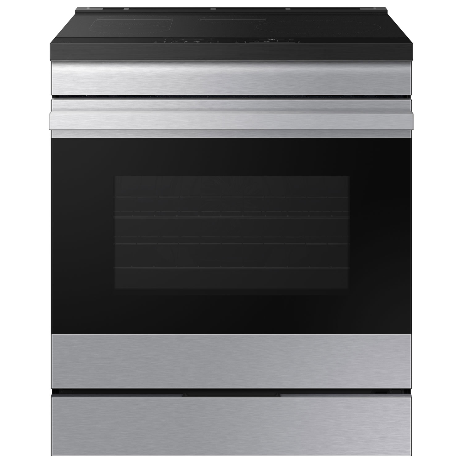 Cuisinière électrique encastrable à induction avec convection véritable 6,3 pi³ 30 po BESPOKE de Samsung - Acier inoxydable