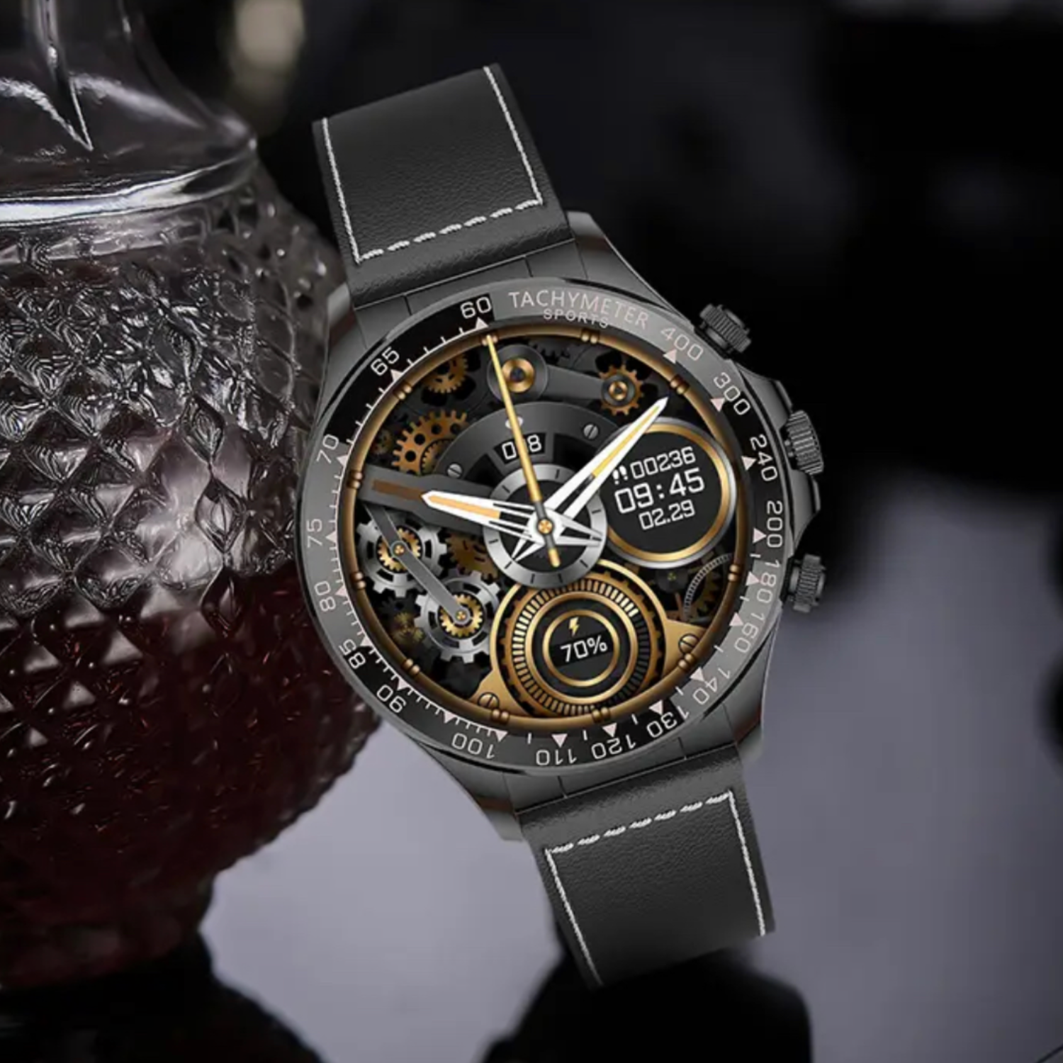 TUTT Classic Smartwatch for Men Metal Case | 1.55'' Large HD Screen IP67 Tactical Smart Watch with BT Call Pedometer Straps X108