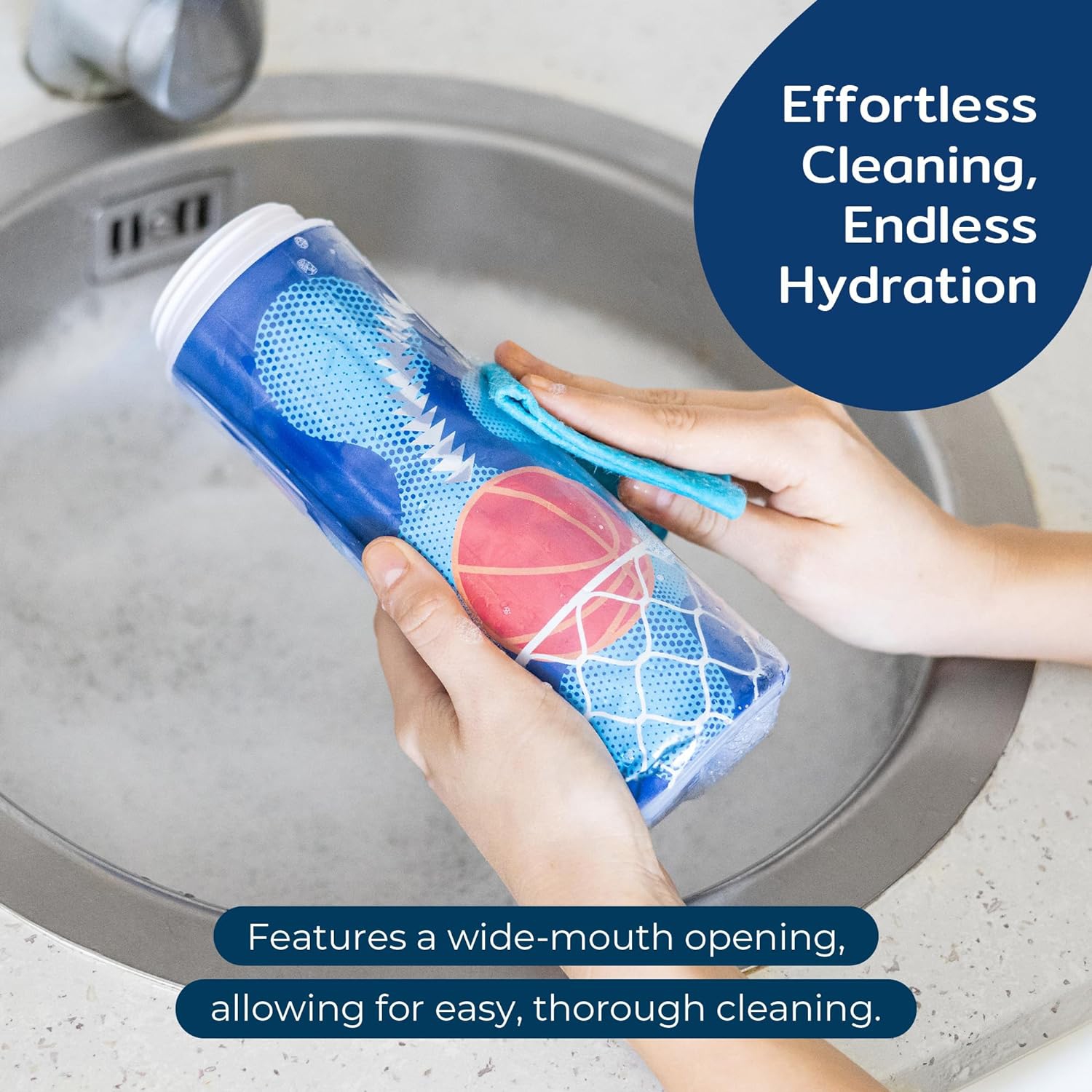 BOZ Elite 22 oz Custom Baseball-Styled Insulated Water Bottle - Ergonomic Squeeze & Cooling Mist Spray Functions, Durable, Leak-Proof, BPA-Free