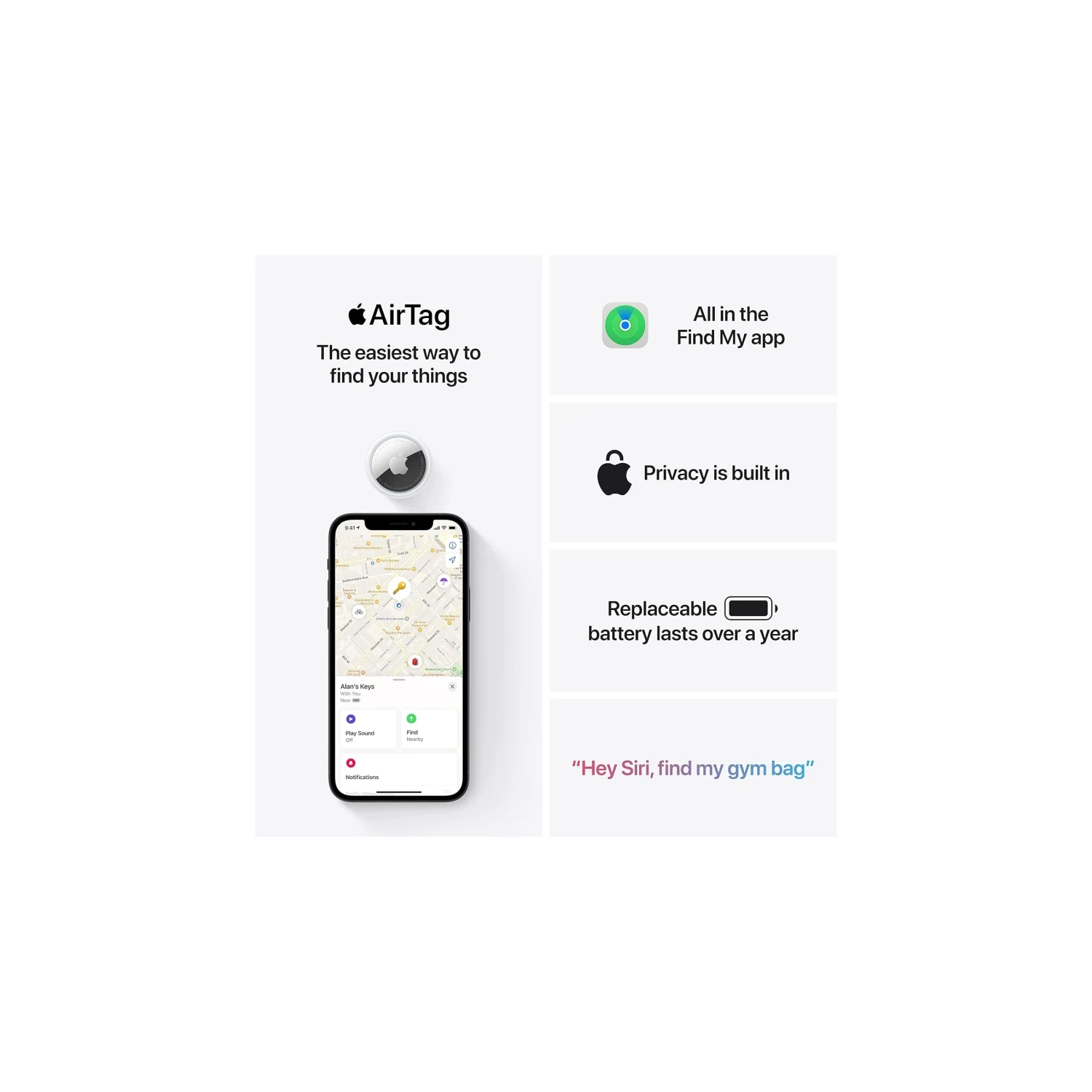 Apple AirTag Bluetooth Item Tracker - White