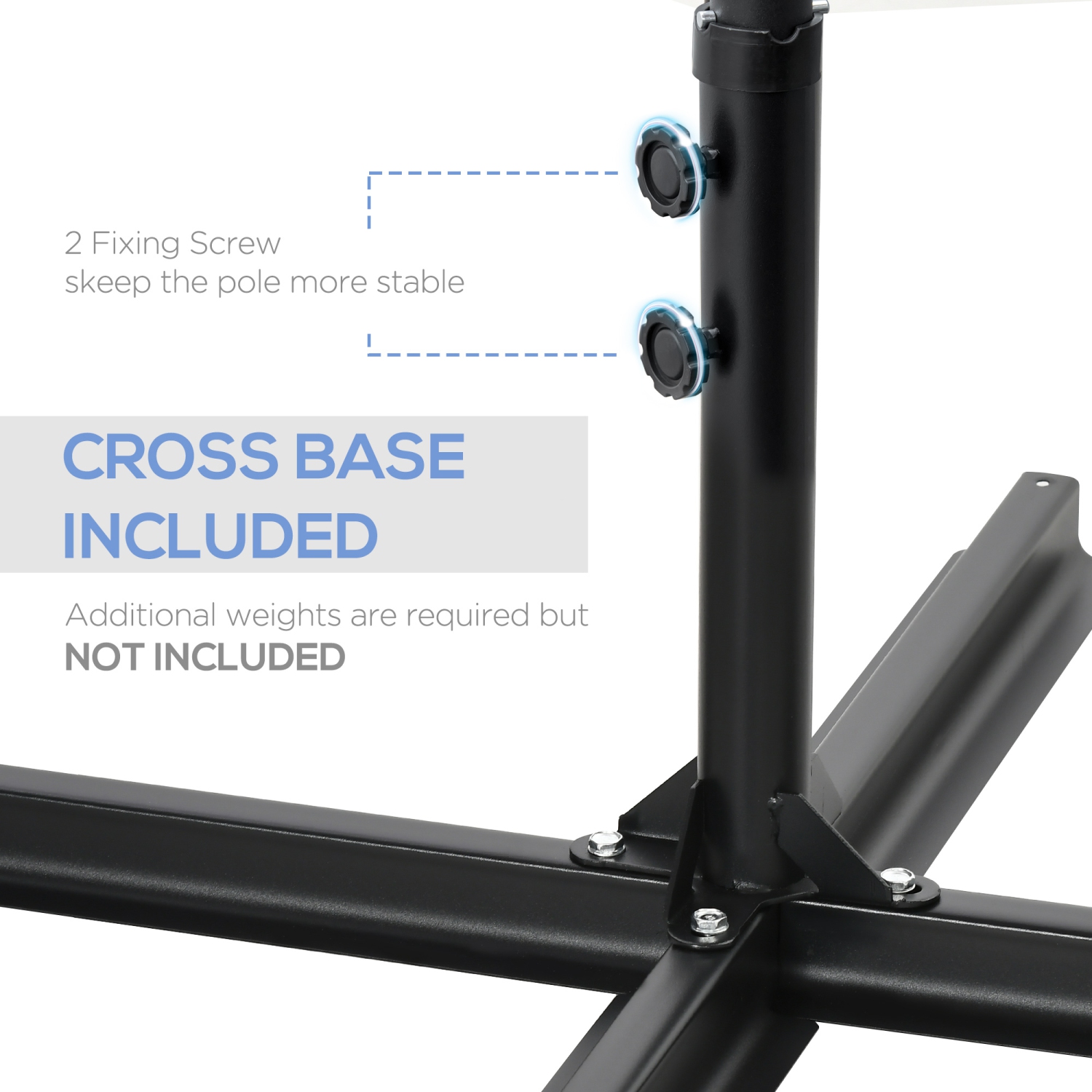 Outsunny 8.5FT Offset Patio Umbrella with 360° Rotation, Outdoor Cantilever Roma Parasol Hanging Sun Shade Canopy Shelter with Cross Base, Light Grey