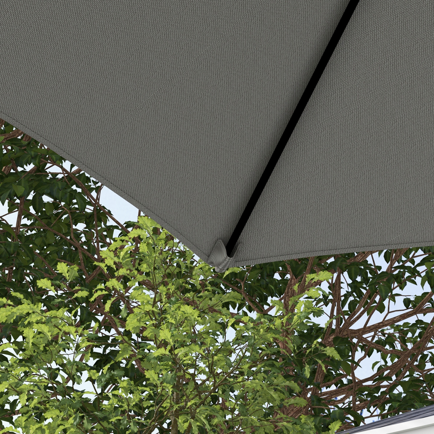 Outsunny 8.5FT Offset Patio Umbrella with 360° Rotation, Outdoor Cantilever Roma Parasol Hanging Sun Shade Canopy Shelter with Cross Base, Light Grey