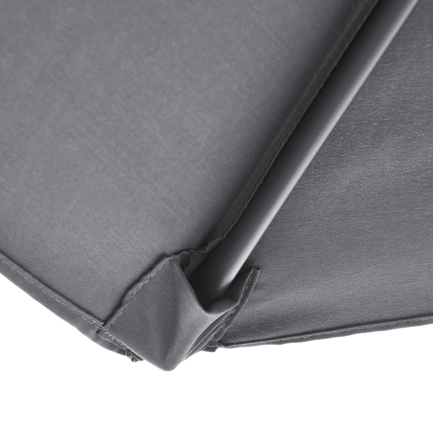 Ensemble patio Outsunny pour 6 avec parasol, ensemble patio extérieur 8 pièces, 6 chaises en filet, table rectangulaire à surface en verre et parasol