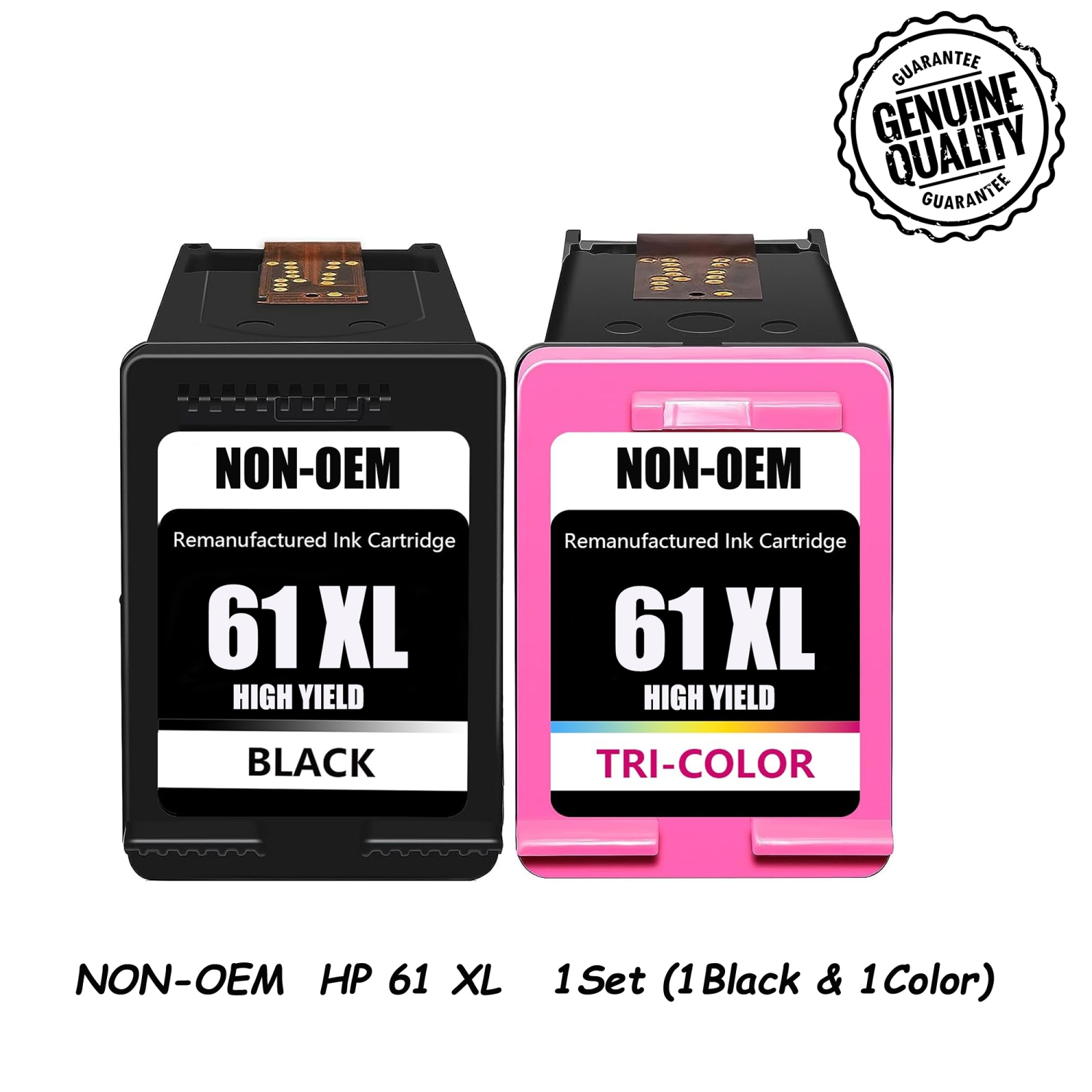 [High Yield] 1 Set Remanufactured Ink Cartridge Replacement for HP 61XL for HP Envy 4500 5530 Deskjet 1000 1050 1512 1513 2540 2542 2549 3510 3050 3050A 4630 5530