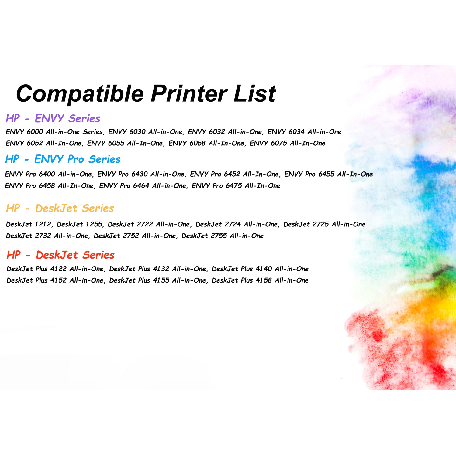 [Haut rendement] Ensemble de 1 cartouches d'encre de rechange réusinées pour HP 67XL - HP DeskJet 1255, 2700, série 4100, HP Envy 6000, série 6400