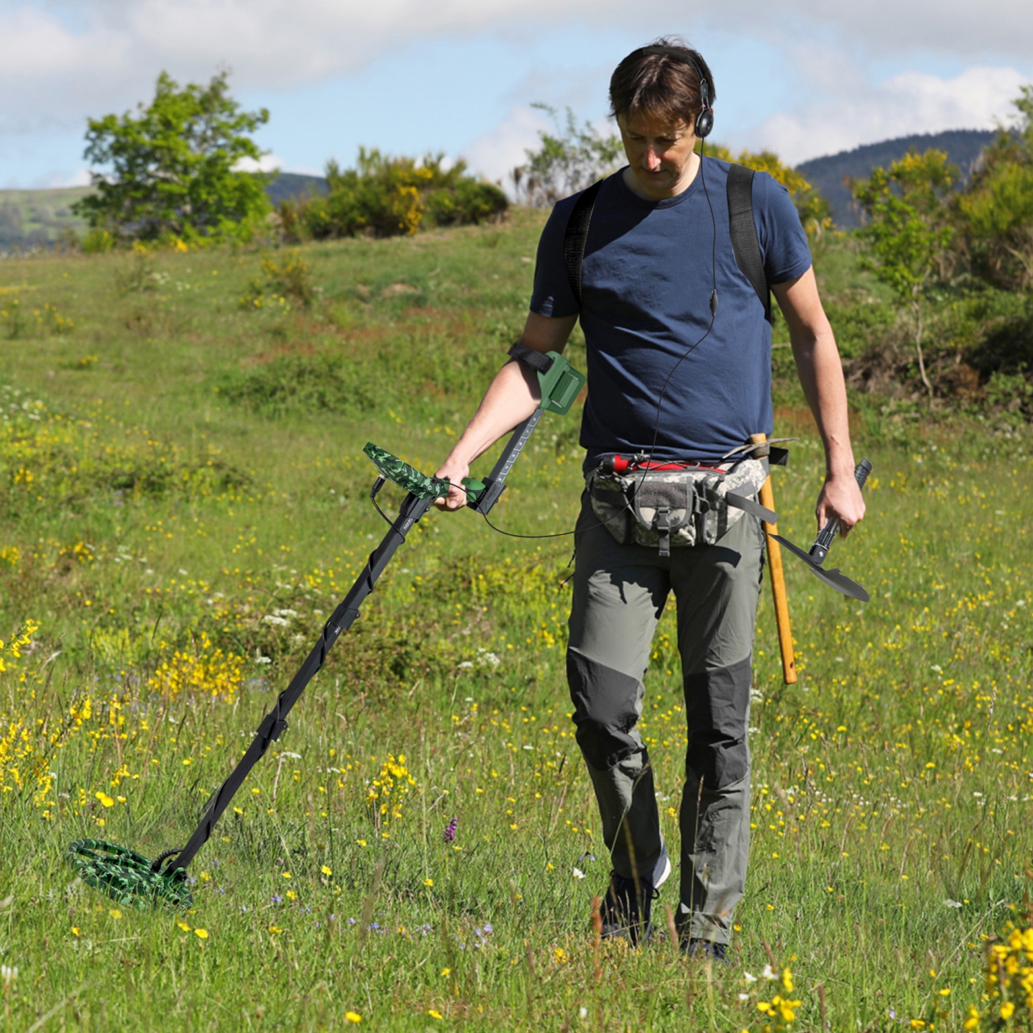 Gymax Metal Detector for Adults w/ 5 Professional Mode 3.5 MM Headphones Backlit