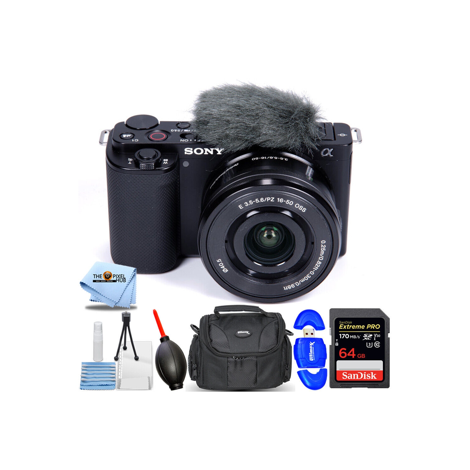 Sony ZV-E10 Mirrorless Camera with 16-50mm Lens (Black) - 7PC Accessory Bundle