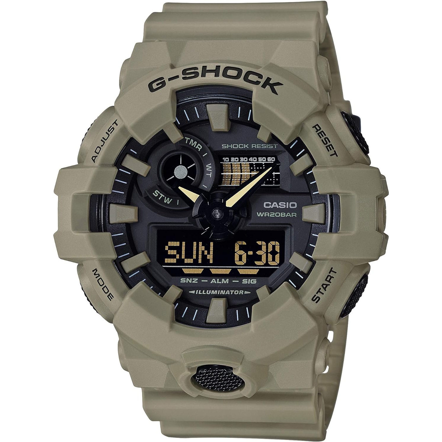 Casio Men's XL Series G-Shock Quartz 200M WR Shock Resistant Resin Color: Matte Tan (Model GA-700UC-5ACR)