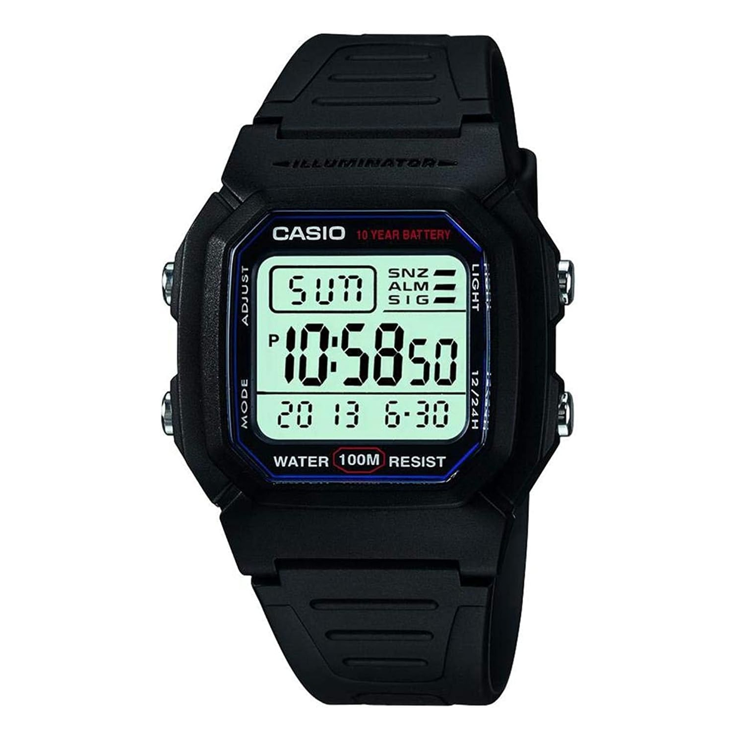 Casio Men's W800H-1AV Classic Digital Sport Watch, Blue,Black, One Size