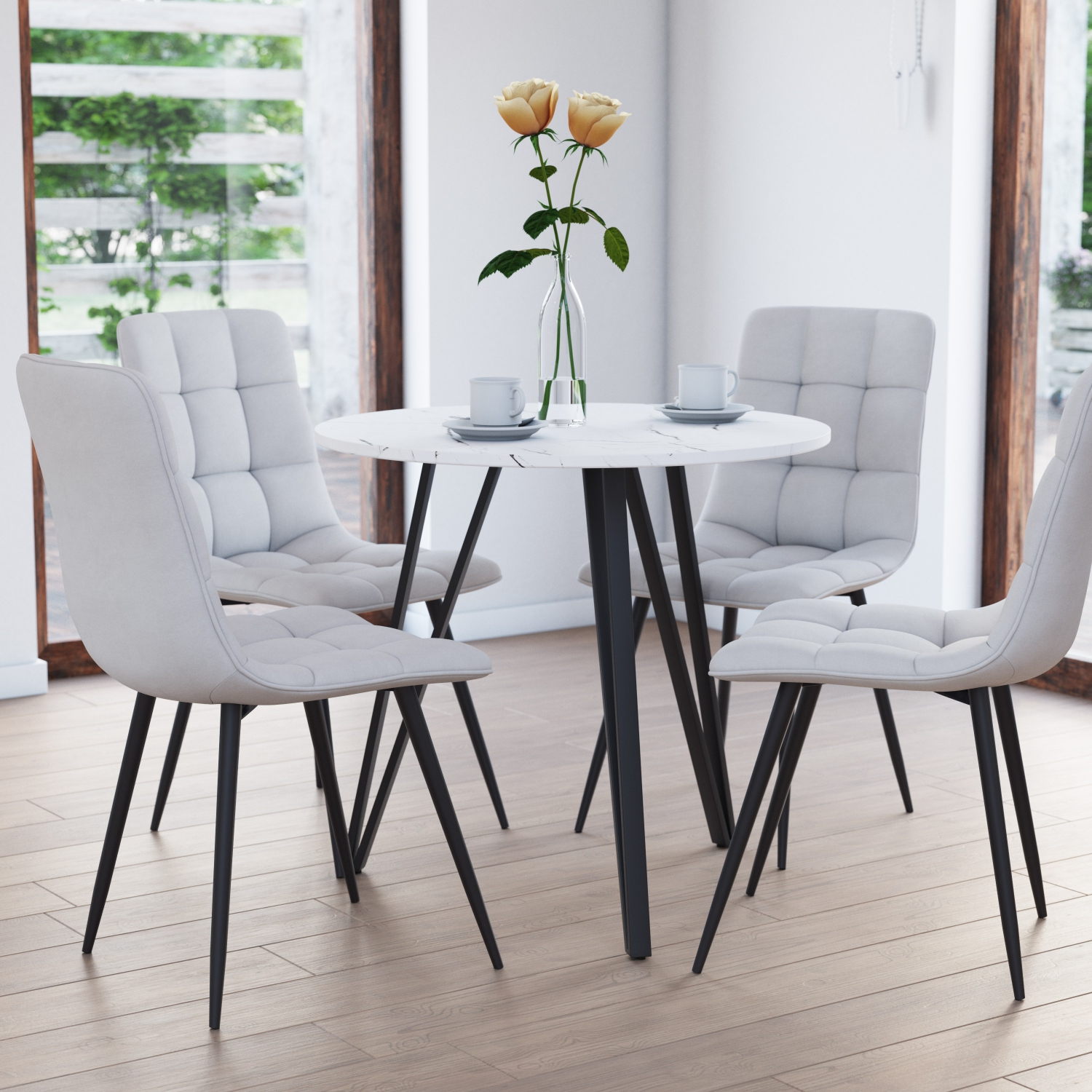 CorLiving Lennox Iron Leg Dining Table