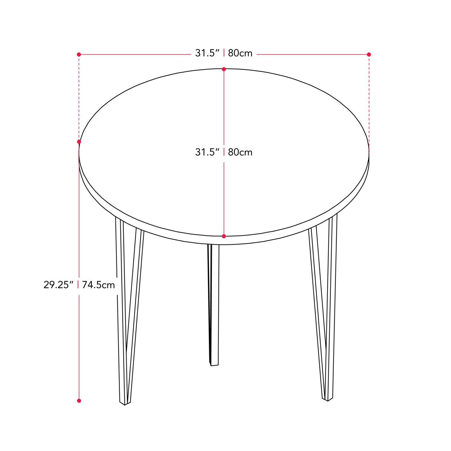 CorLiving Lennox Iron Leg Dining Table