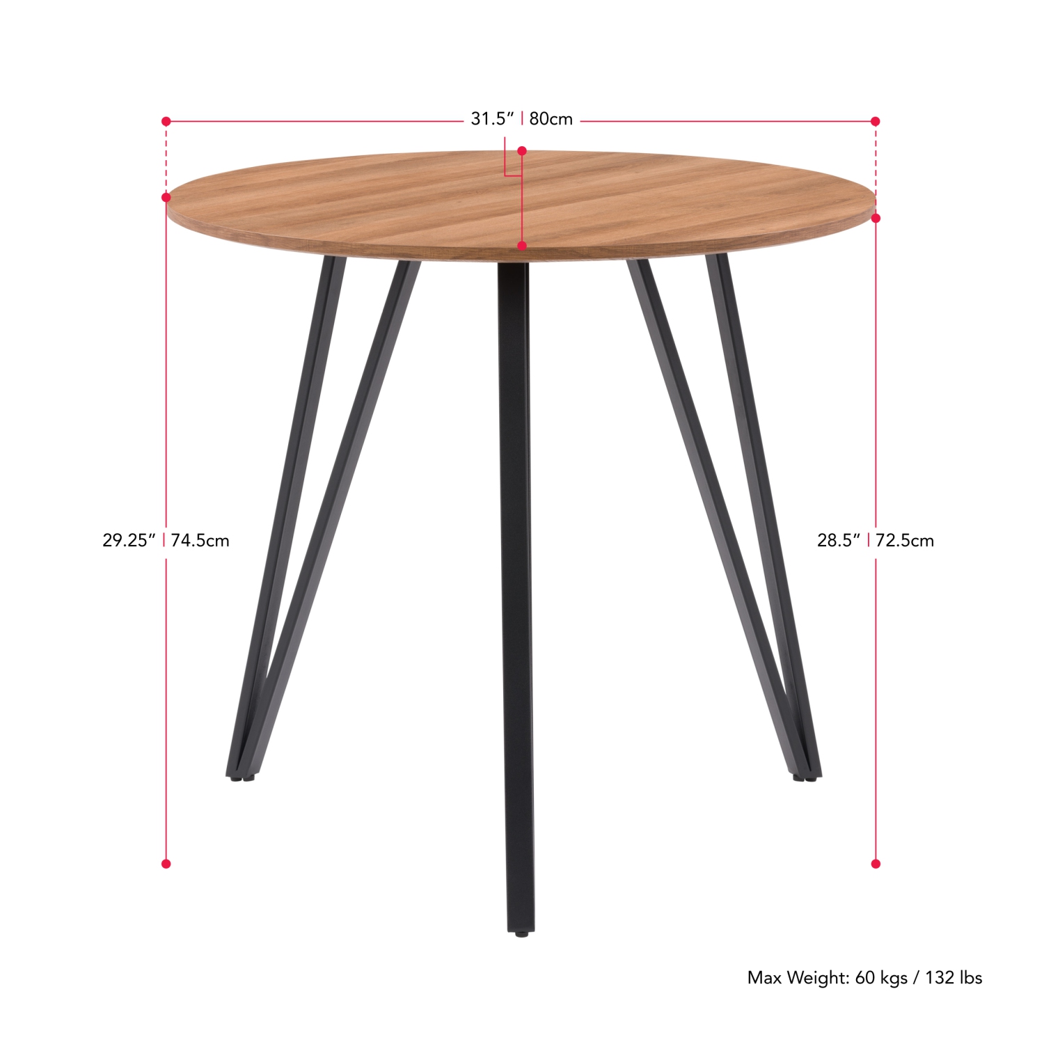 Table de salle à manger à pattes en fer Lennox de CorLiving