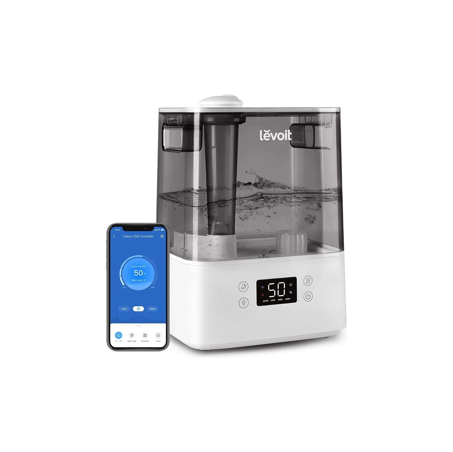 Smart 6L Top Fill Humidifier for Bedroom and Plants | Cool Mist, Essential Oil Tray, Alexa Compatible | Large Room Air Humidifier with Auto Mode and