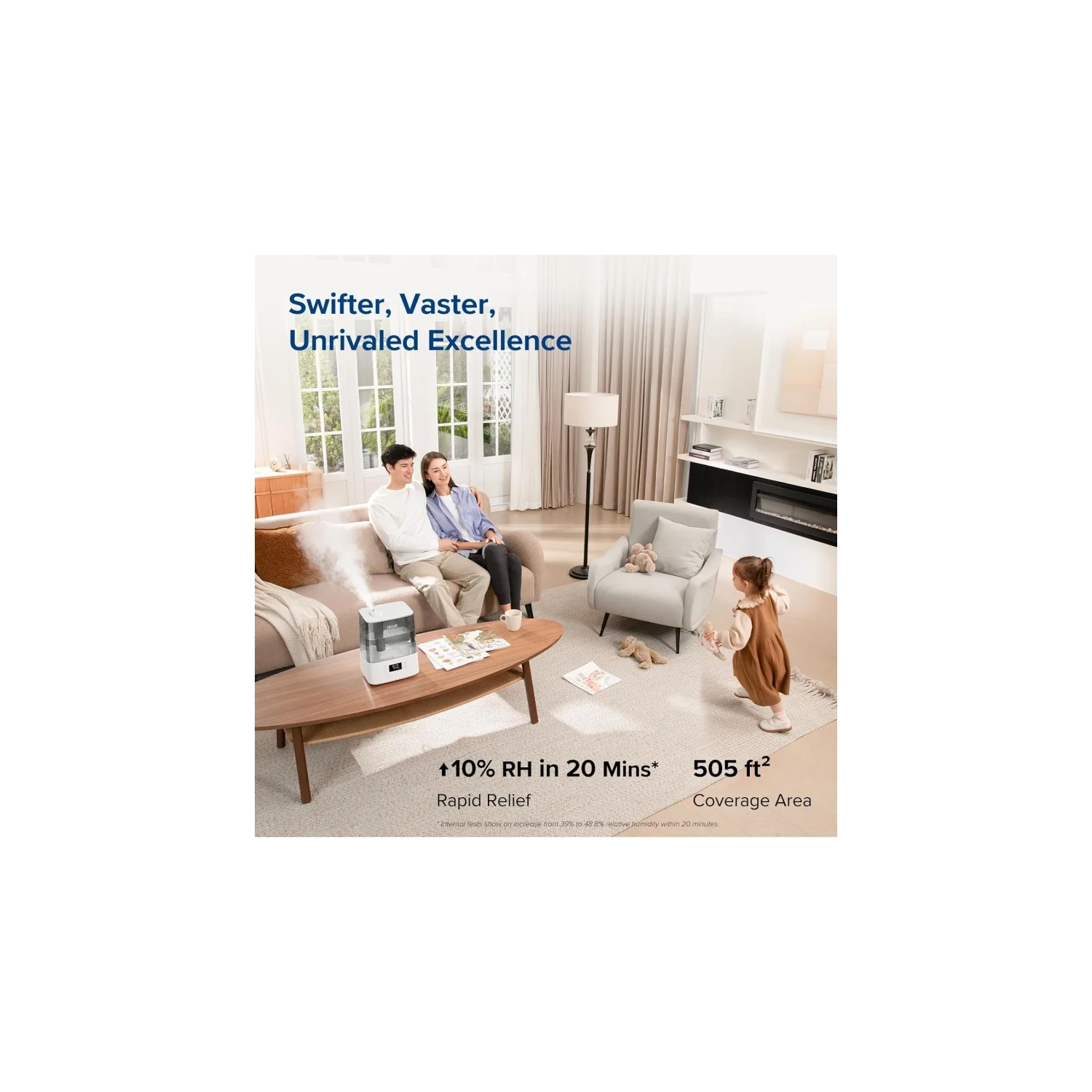 Smart 6L Top Fill Humidifier for Bedroom and Plants | Cool Mist, Essential Oil Tray, Alexa Compatible | Large Room Air Humidifier with Auto Mode and