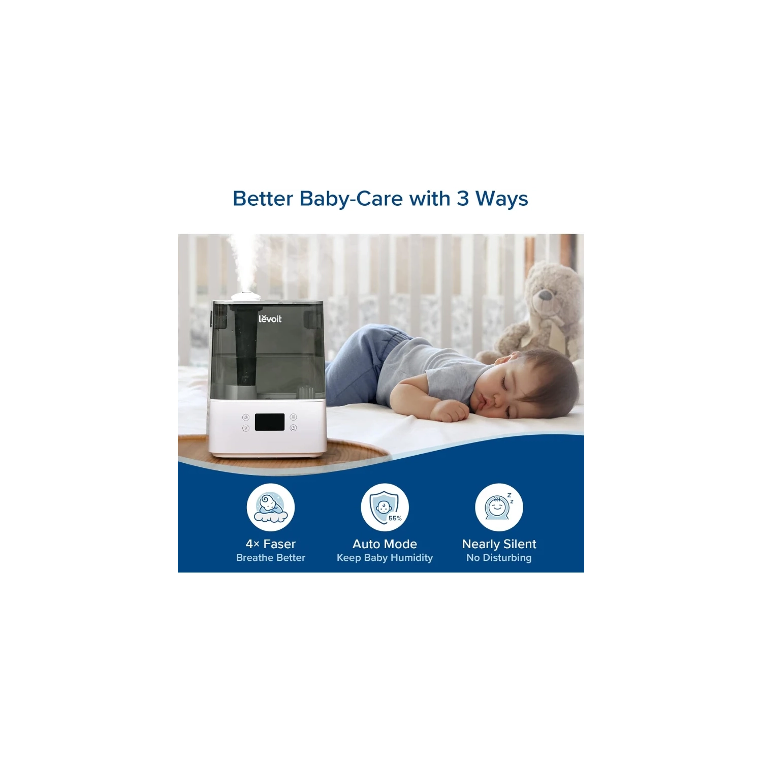 Smart 6L Top Fill Humidifier for Bedroom and Plants | Cool Mist, Essential Oil Tray, Alexa Compatible | Large Room Air Humidifier with Auto Mode and