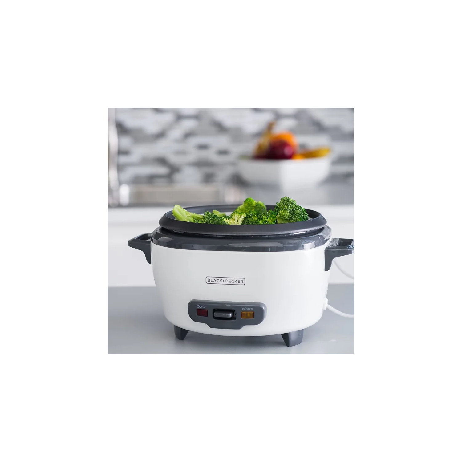 Effortless Cooking with BLACK+DECKER 2-in-1 Rice Cooker & Food Steamer - 6-Cup Capacity, Automatic Keep Warm, Nonstick Bowl, Steaming Basket"